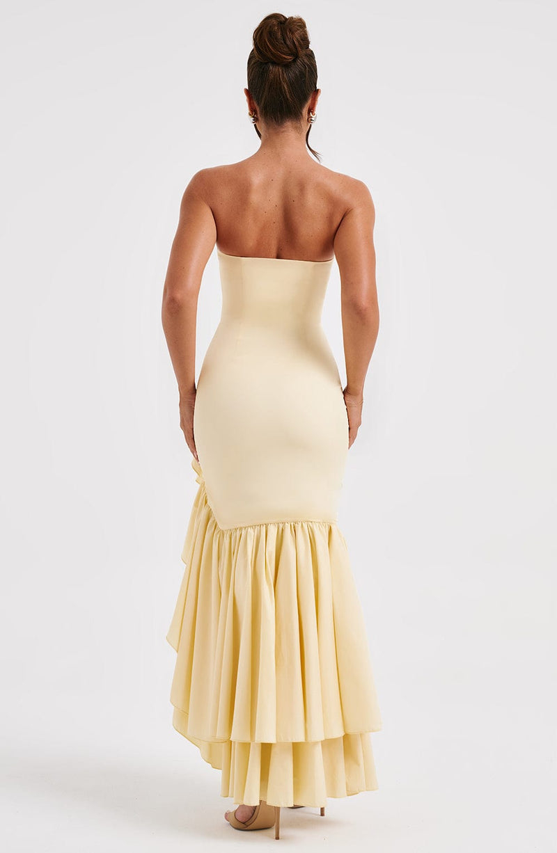 Angelina Maxi Dress  - Shoulder strapless, Hip Hugging, Irregularwave Fashion Party Dress