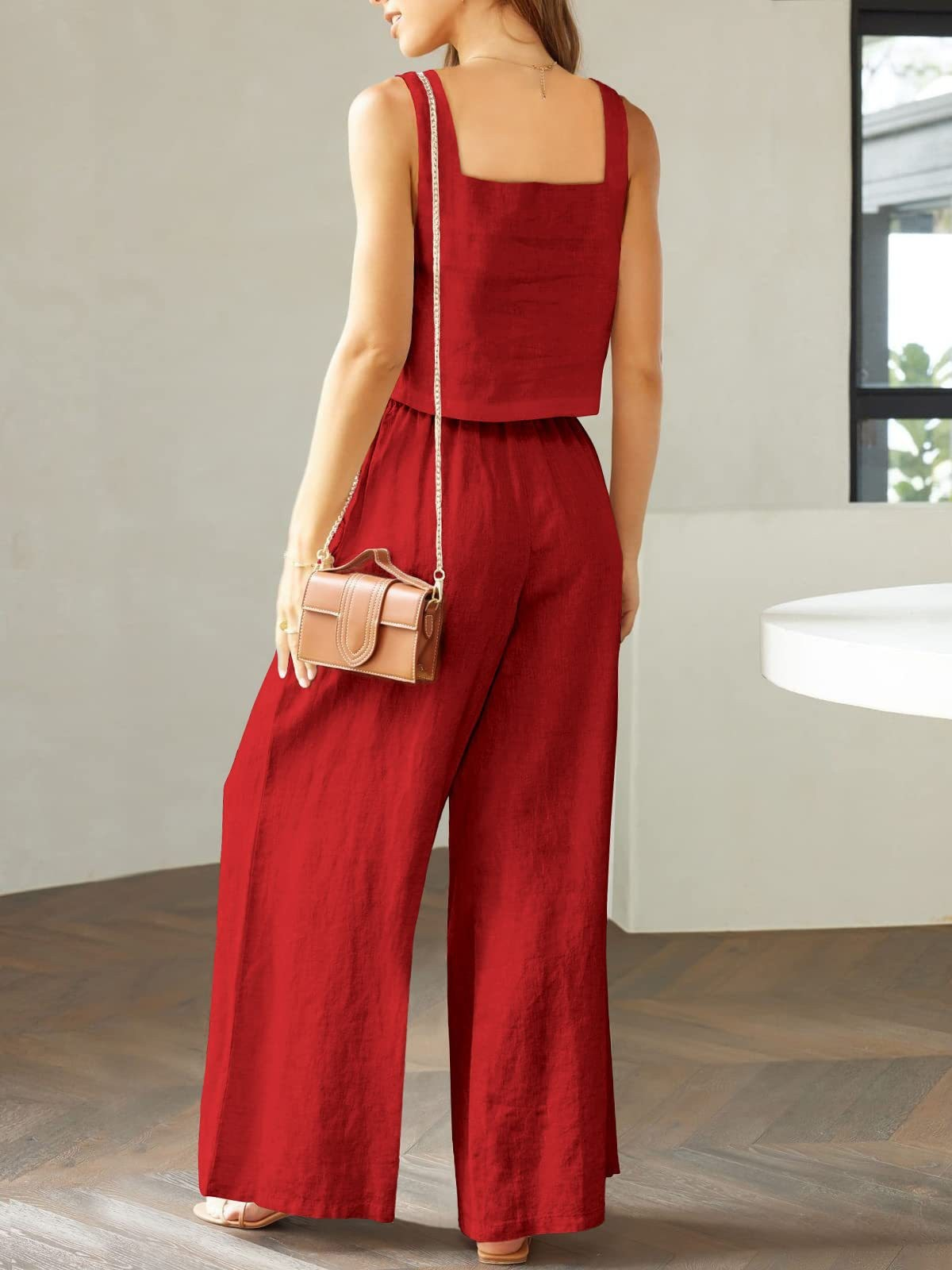 Women's Summer 2 Piece Linen Outfit Set