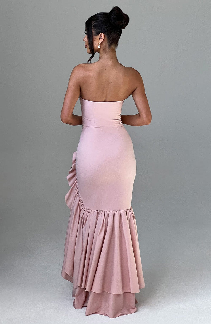 Angelina Maxi Dress  - Shoulder strapless, Hip Hugging, Irregularwave Fashion Party Dress