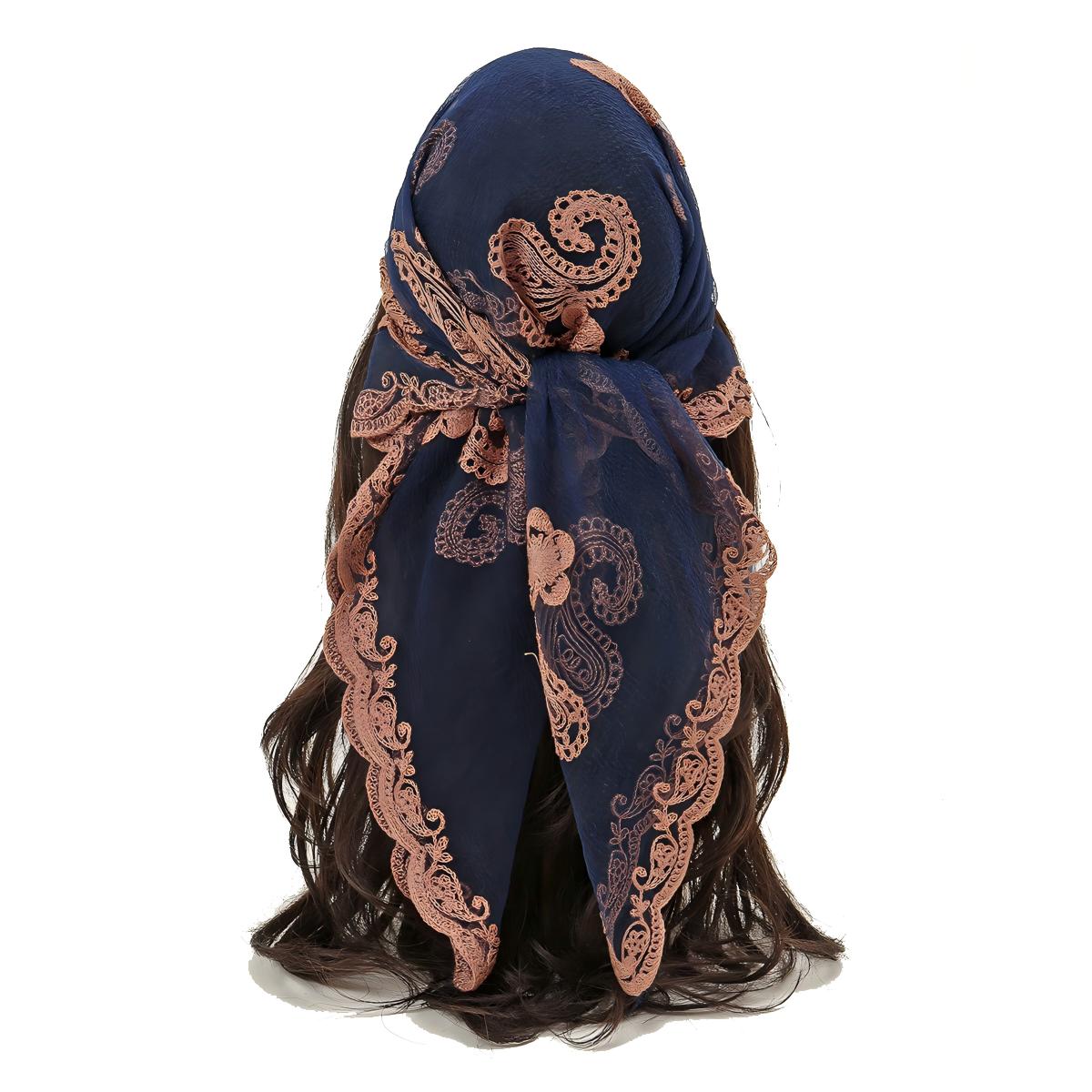 Women's Floral Embroidered Square Scarf, Fashionable Elegant Multifunctional Scarf For Daily Wear, Casual Versatile Scarf For Women