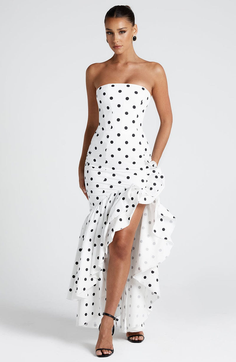 Angelina Maxi Dress  - Shoulder strapless, Hip Hugging, Irregularwave Fashion Party Dress