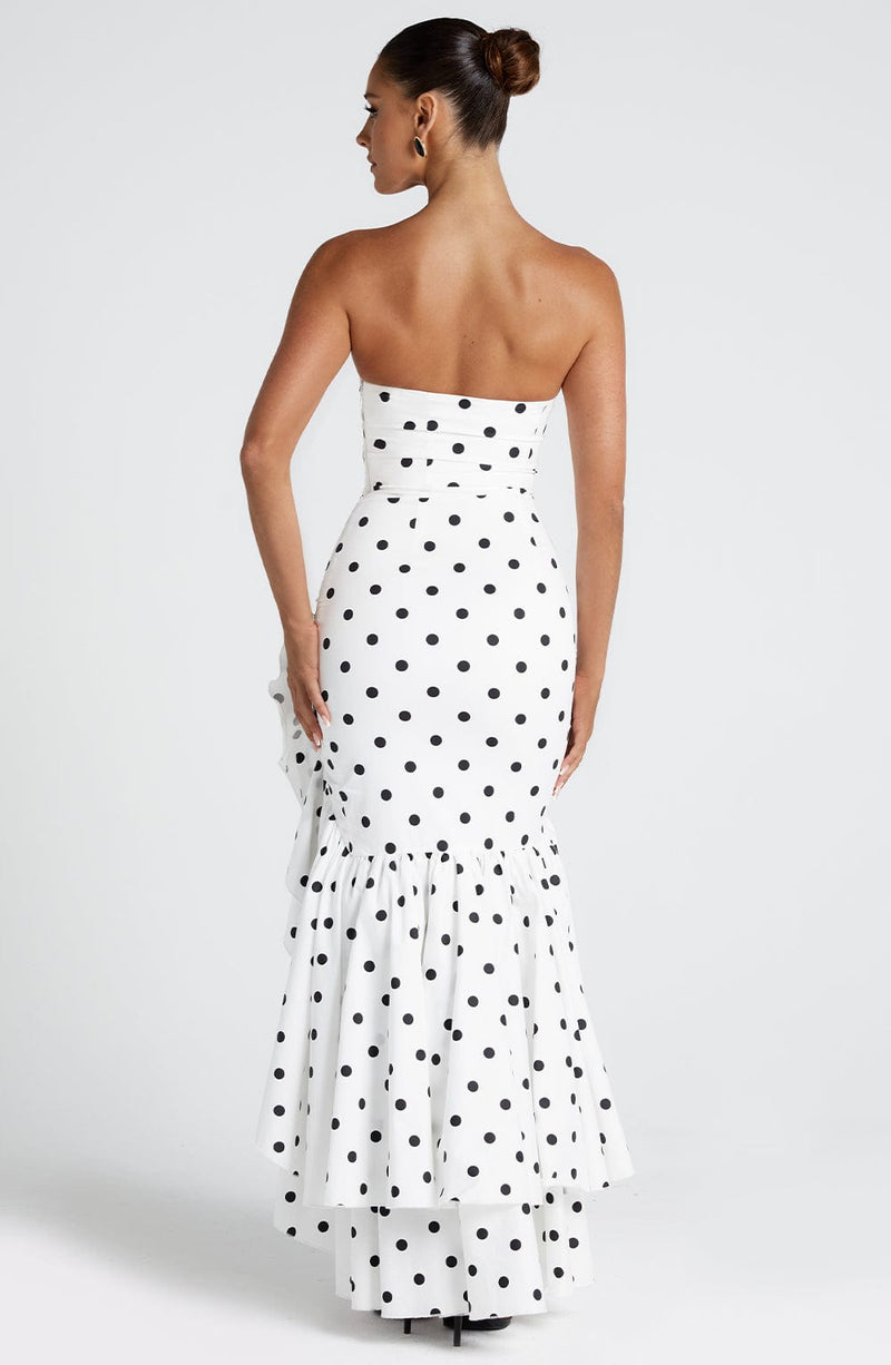 Angelina Maxi Dress  - Shoulder strapless, Hip Hugging, Irregularwave Fashion Party Dress