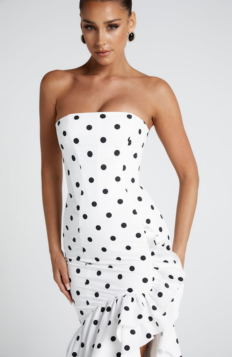 Angelina Maxi Dress  - Shoulder strapless, Hip Hugging, Irregularwave Fashion Party Dress