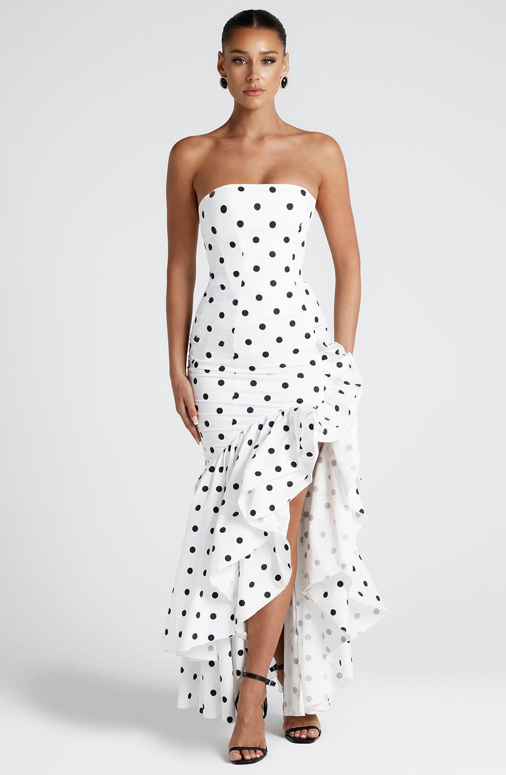 Angelina Maxi Dress  - Shoulder strapless, Hip Hugging, Irregularwave Fashion Party Dress