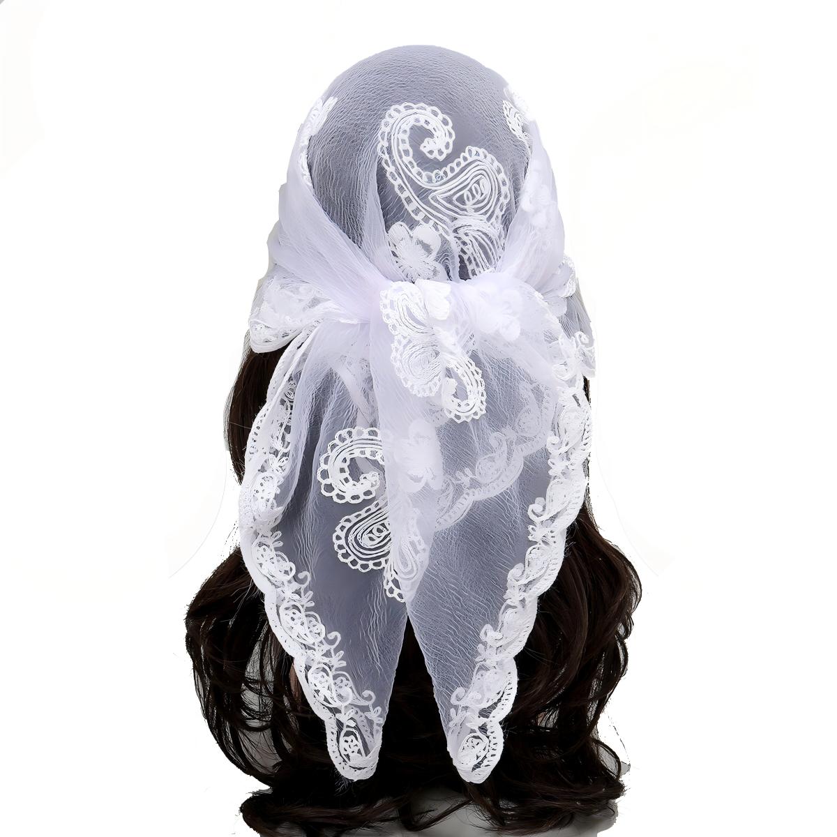 Women's Floral Embroidered Square Scarf, Fashionable Elegant Multifunctional Scarf For Daily Wear, Casual Versatile Scarf For Women