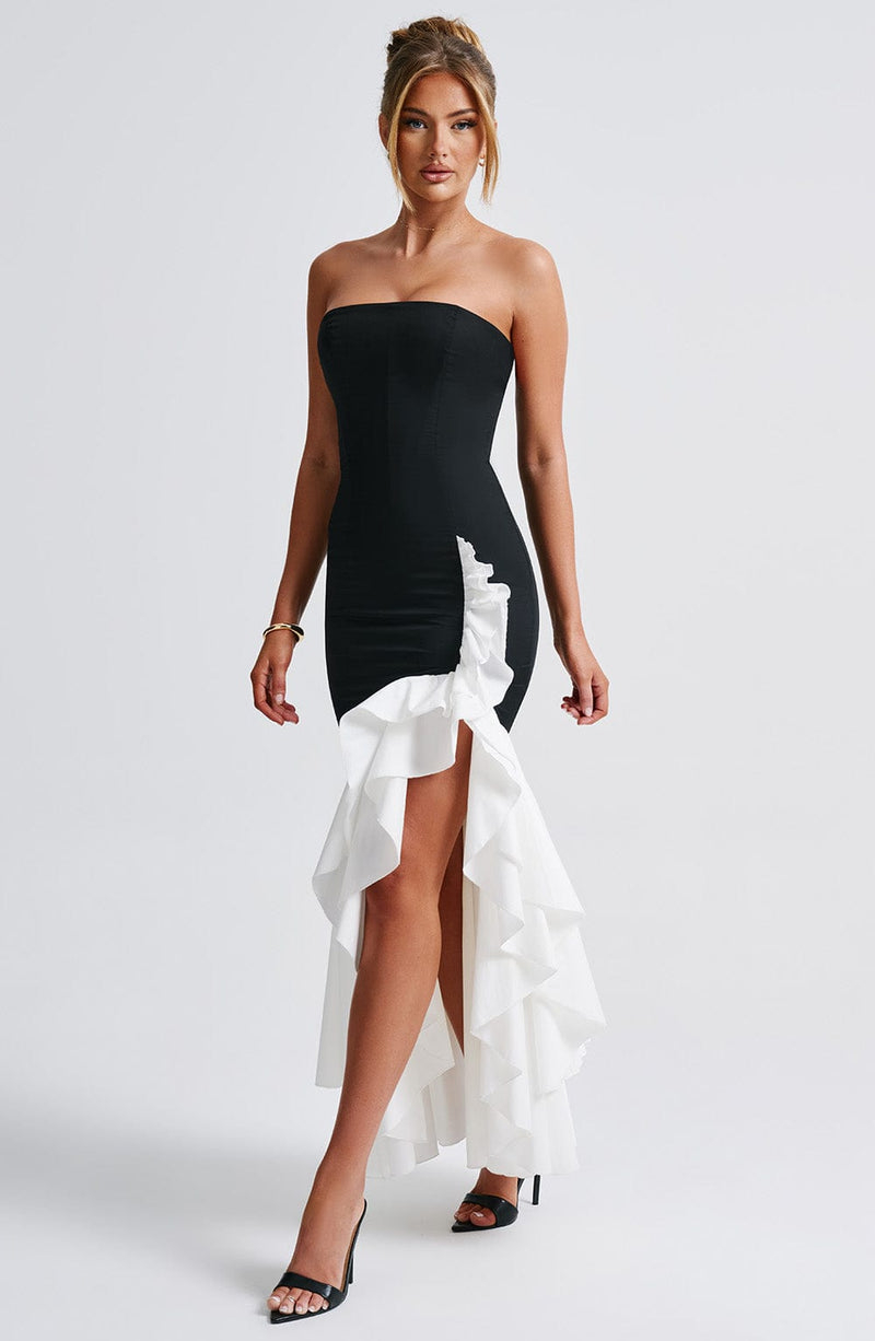 Angelina Maxi Dress  - Shoulder strapless, Hip Hugging, Irregularwave Fashion Party Dress