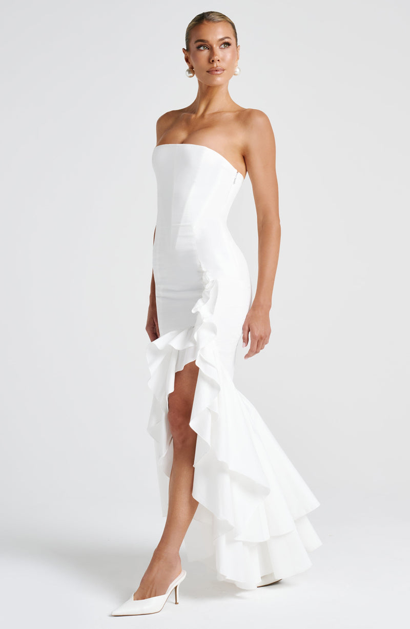 Angelina Maxi Dress  - Shoulder strapless, Hip Hugging, Irregularwave Fashion Party Dress