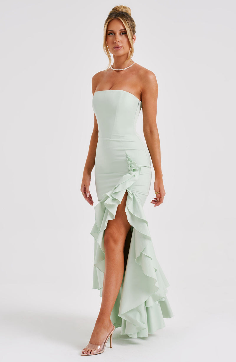 Angelina Maxi Dress  - Shoulder strapless, Hip Hugging, Irregularwave Fashion Party Dress