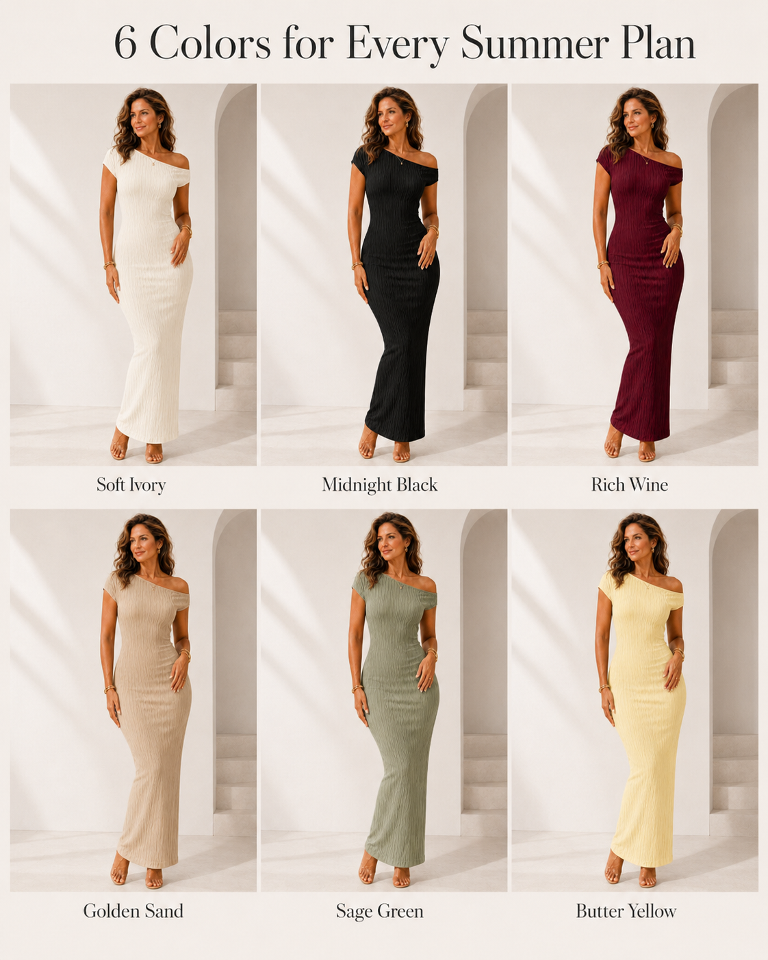 One Shoulder Ripple Bodycon Maxi Dress