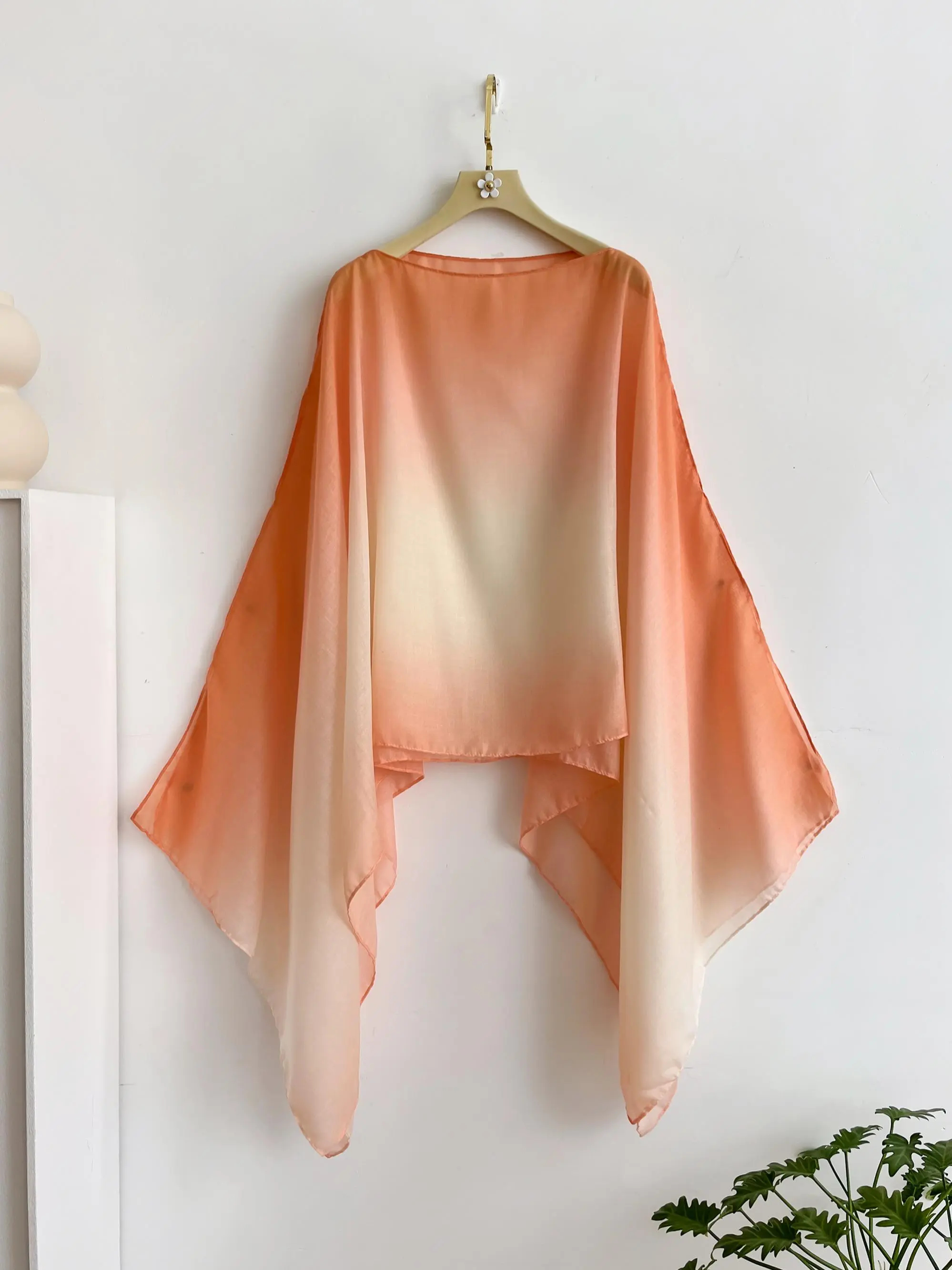 Women's Ombre Print Viscose Shawl, Casual Versatile Summer Scarf for All Seasons, Fashion Modern Accessory for Women & Girls