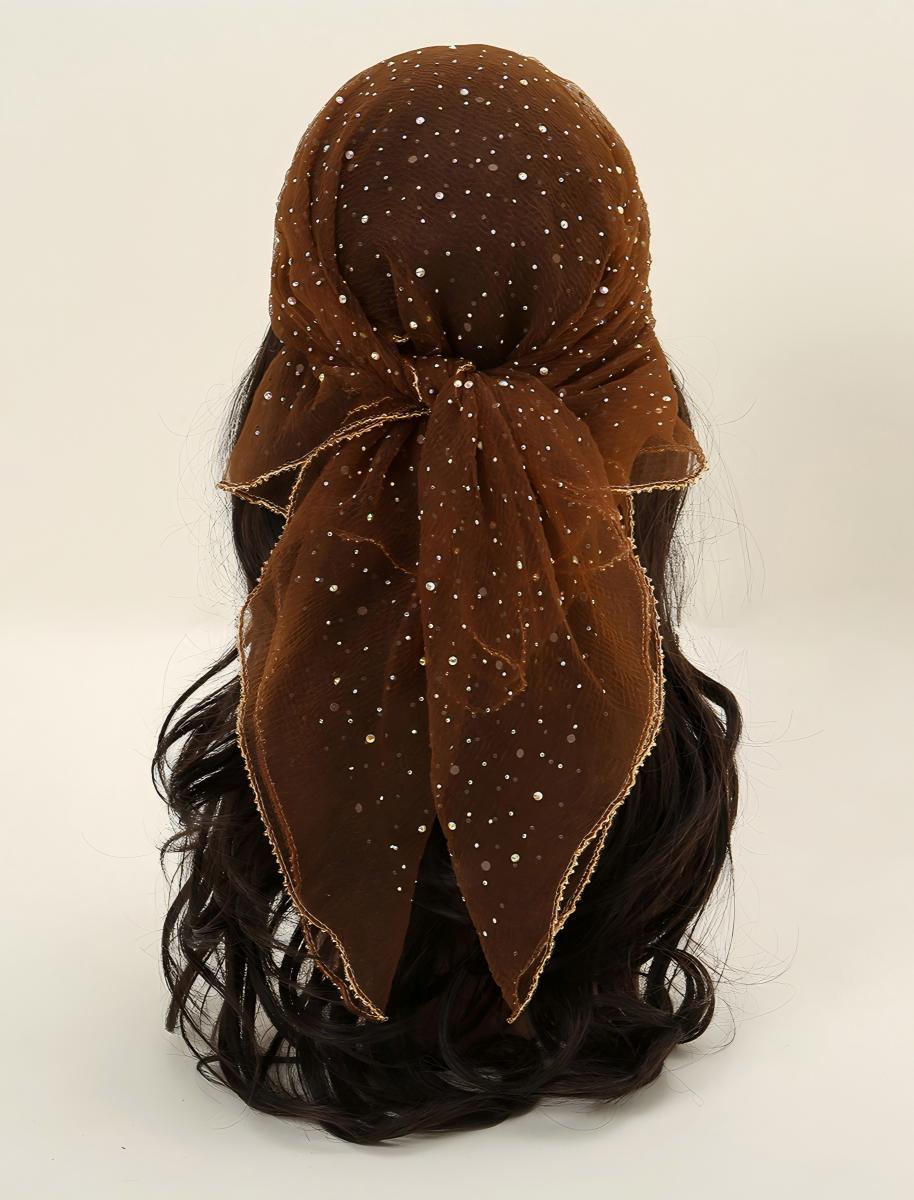 Women's Glitter Decor Scarf, Elegant Scarf for Daily Wear, Casual Trendy Scarf for Women, Trendy All-match & Exquisite Scarf for Birthday Gift, Scarf for Hair