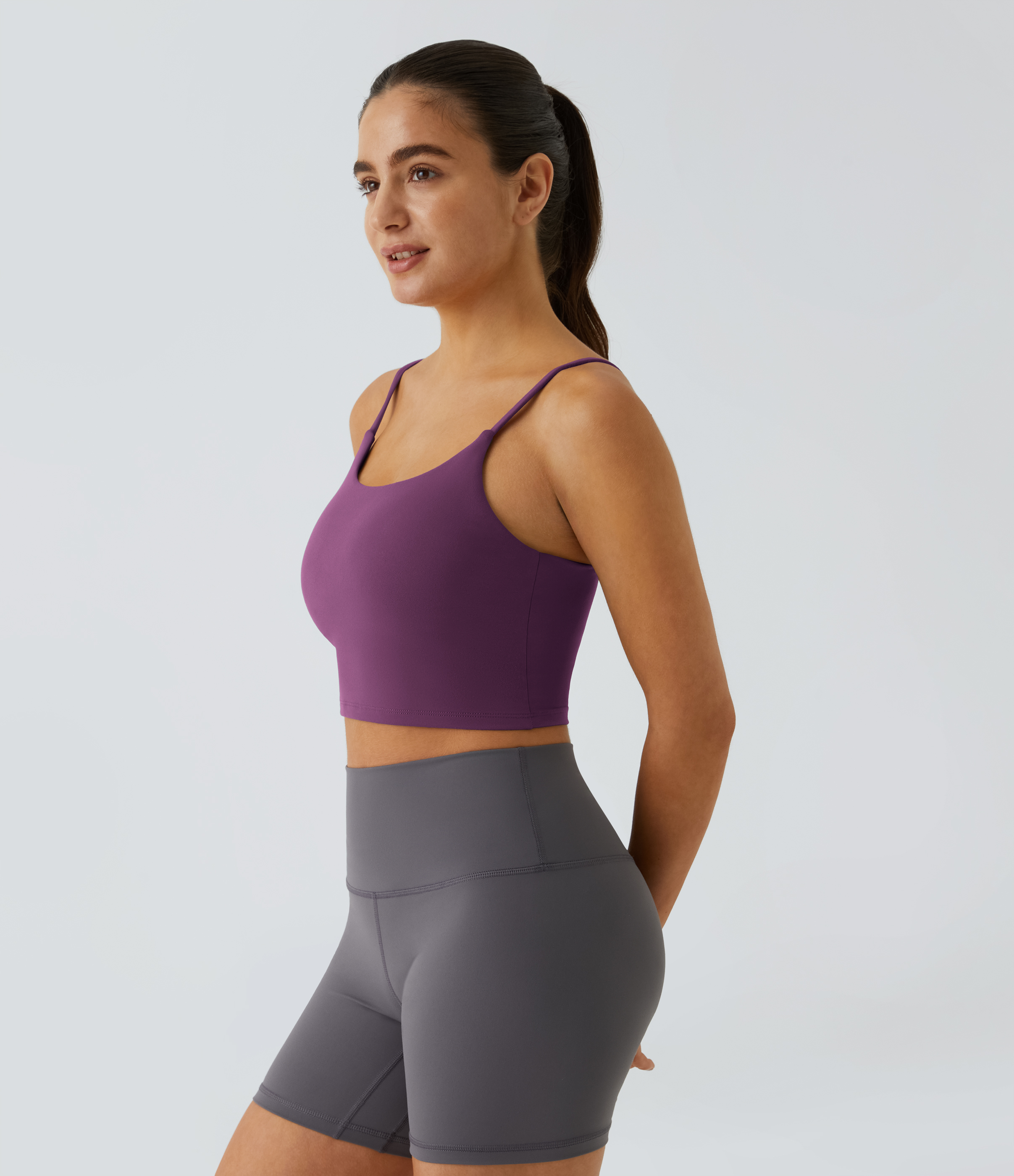 Basic Padded Workout Cropped Low Support Tank Top A-C Cups