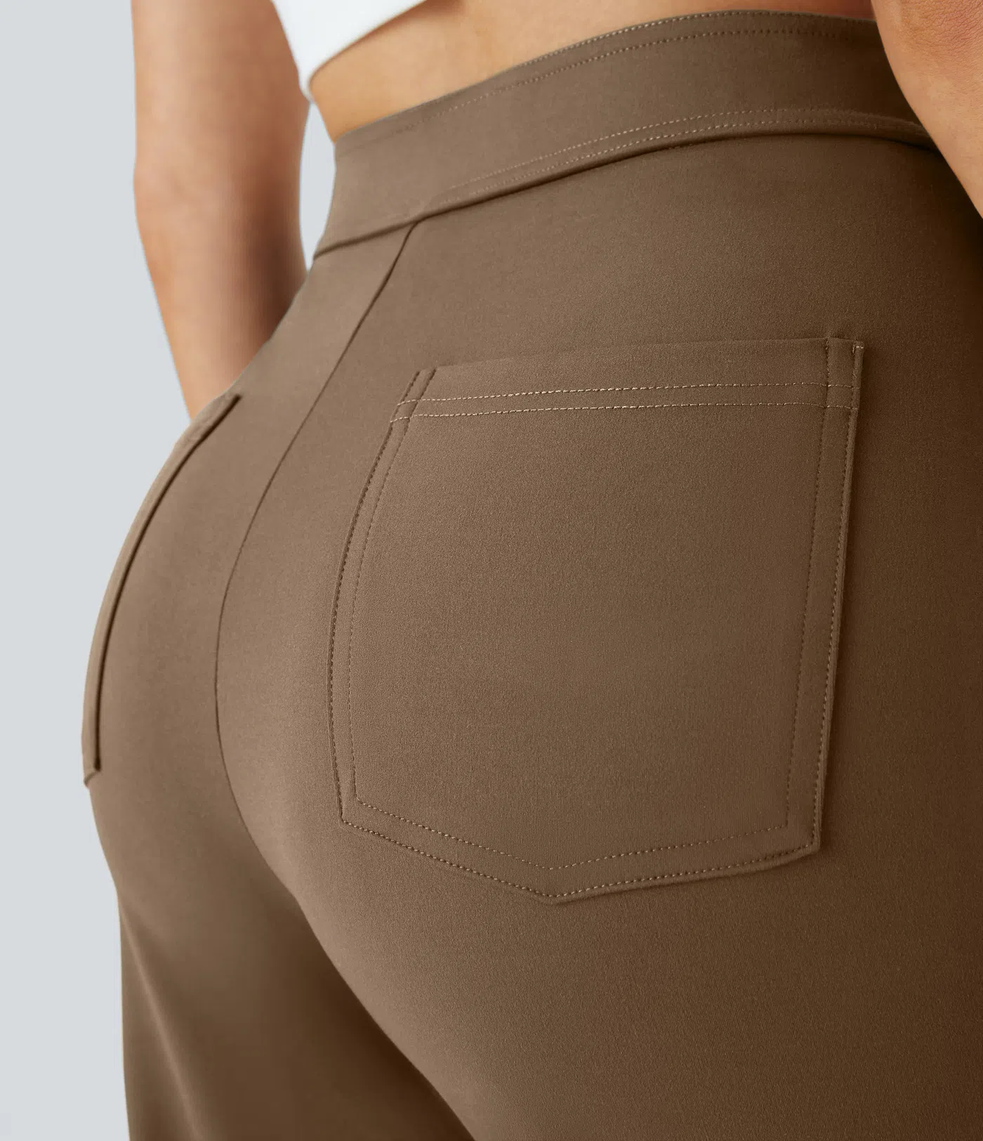 DayStretch High Waisted Pockets Straight Leg Casual Pants