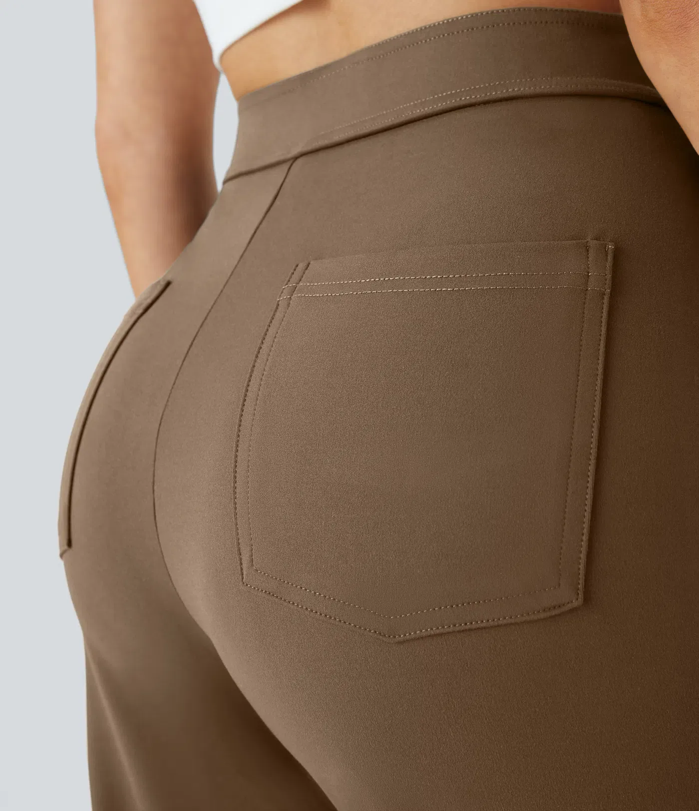 DayStretch High Waisted Pockets Straight Leg Casual Pants