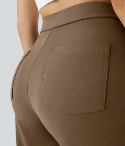 DayStretch High Waisted Pockets Straight Leg Casual Pants