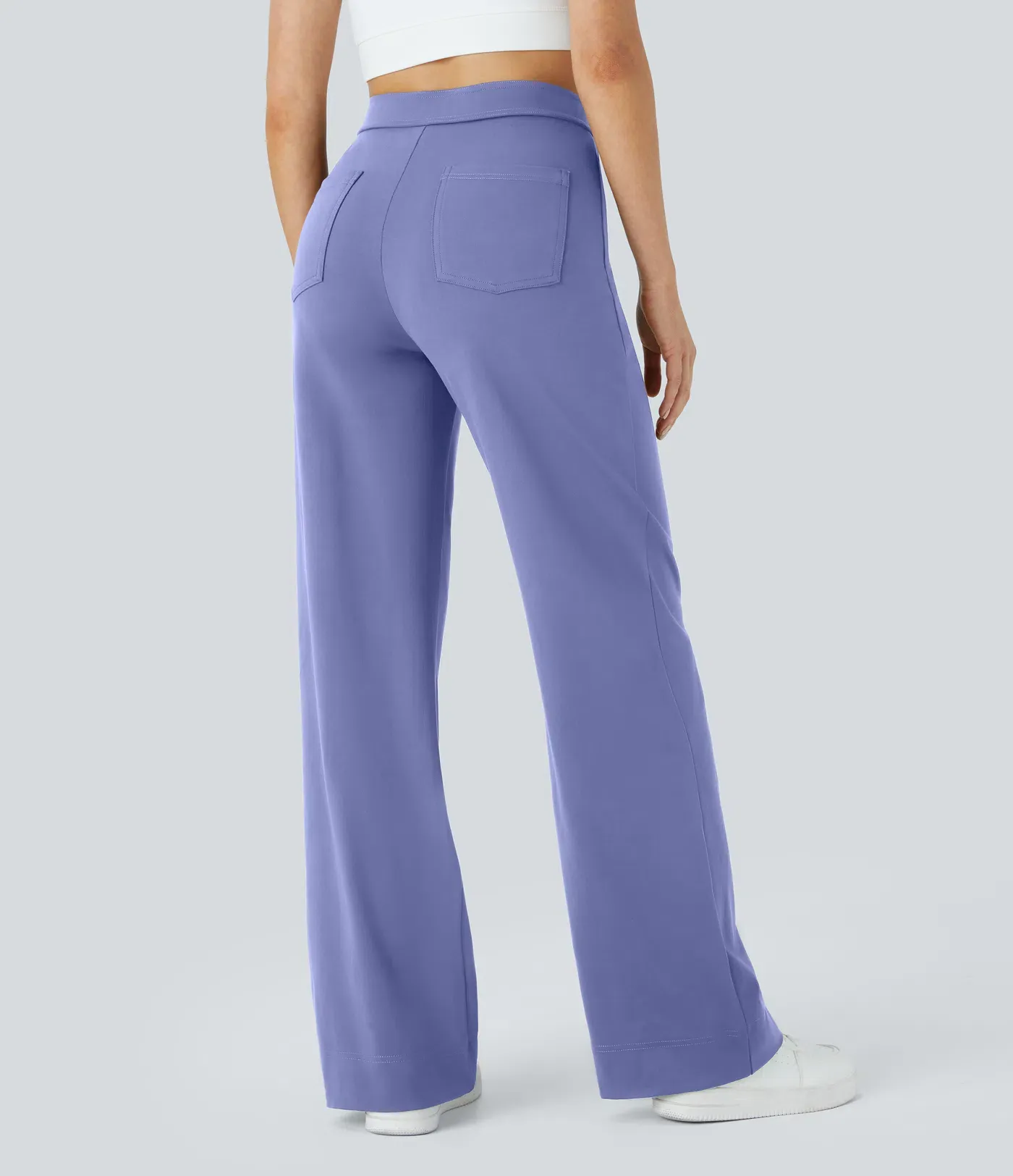 DayStretch High Waisted Pockets Straight Leg Casual Pants