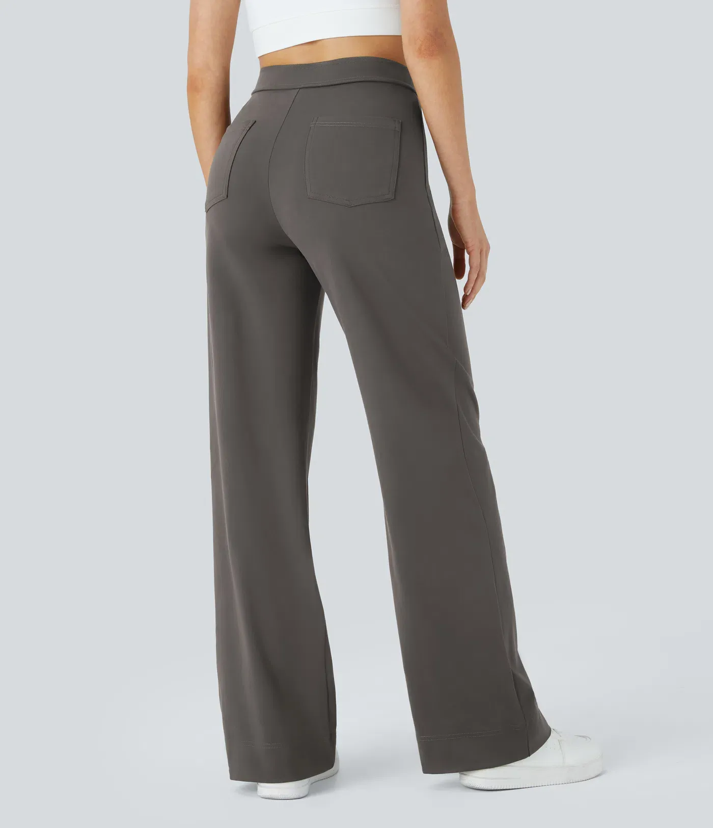 DayStretch High Waisted Pockets Straight Leg Casual Pants