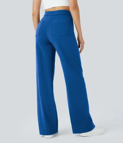DayStretch High Waisted Pockets Straight Leg Casual Pants