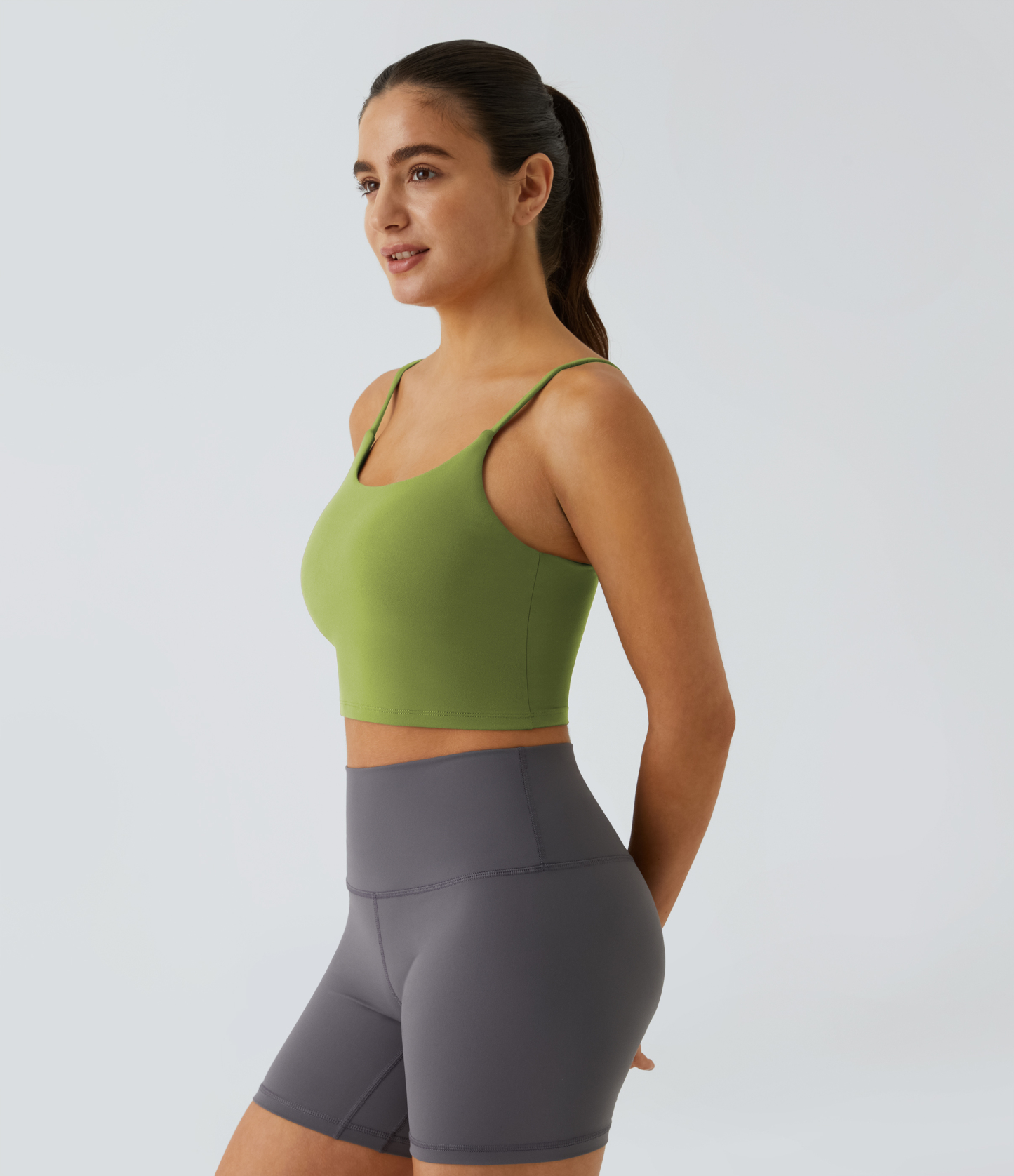 Basic Padded Workout Cropped Low Support Tank Top A-C Cups