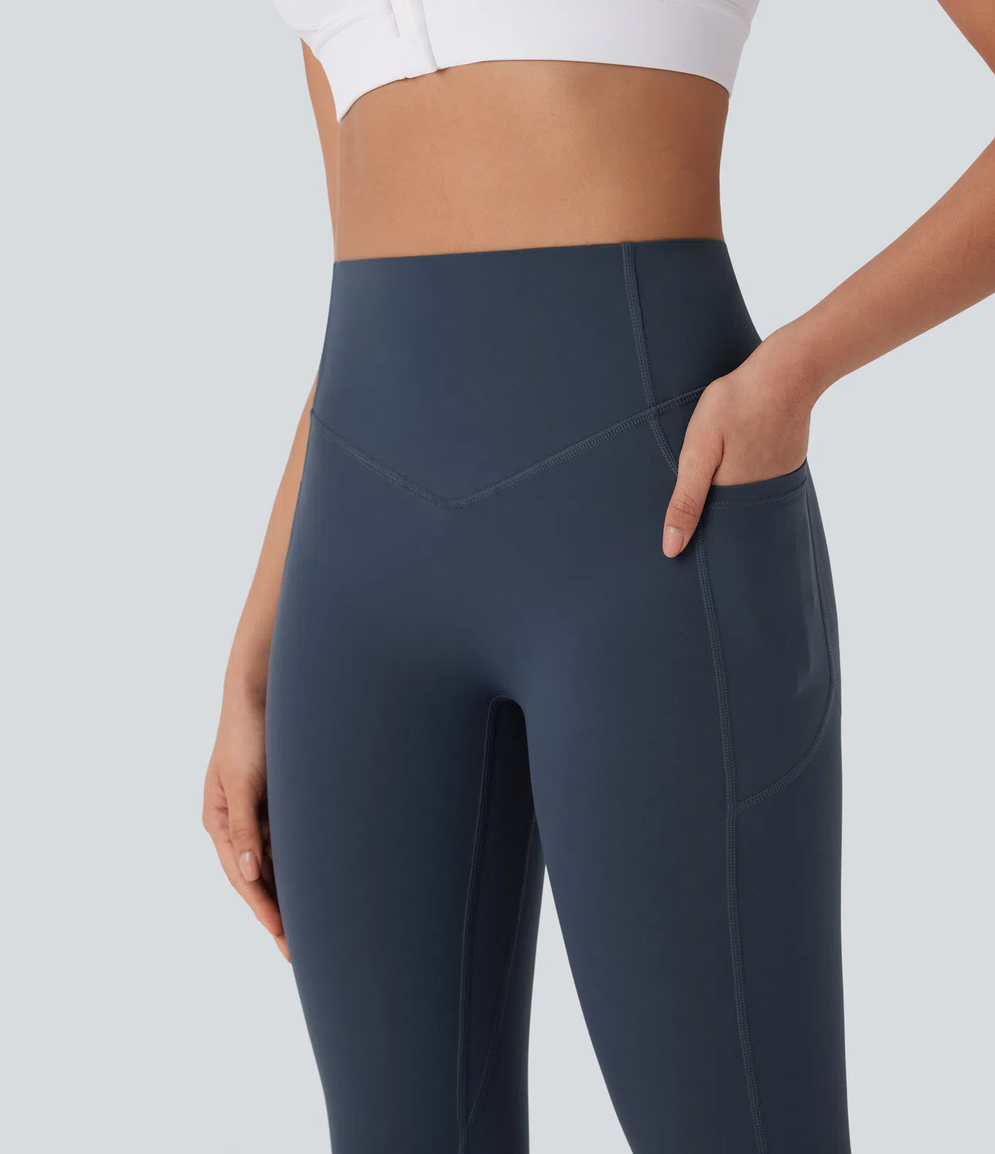 High Waisted Tummy Control Butt Lifting Ruched Pocket Shaping Yoga Leggings