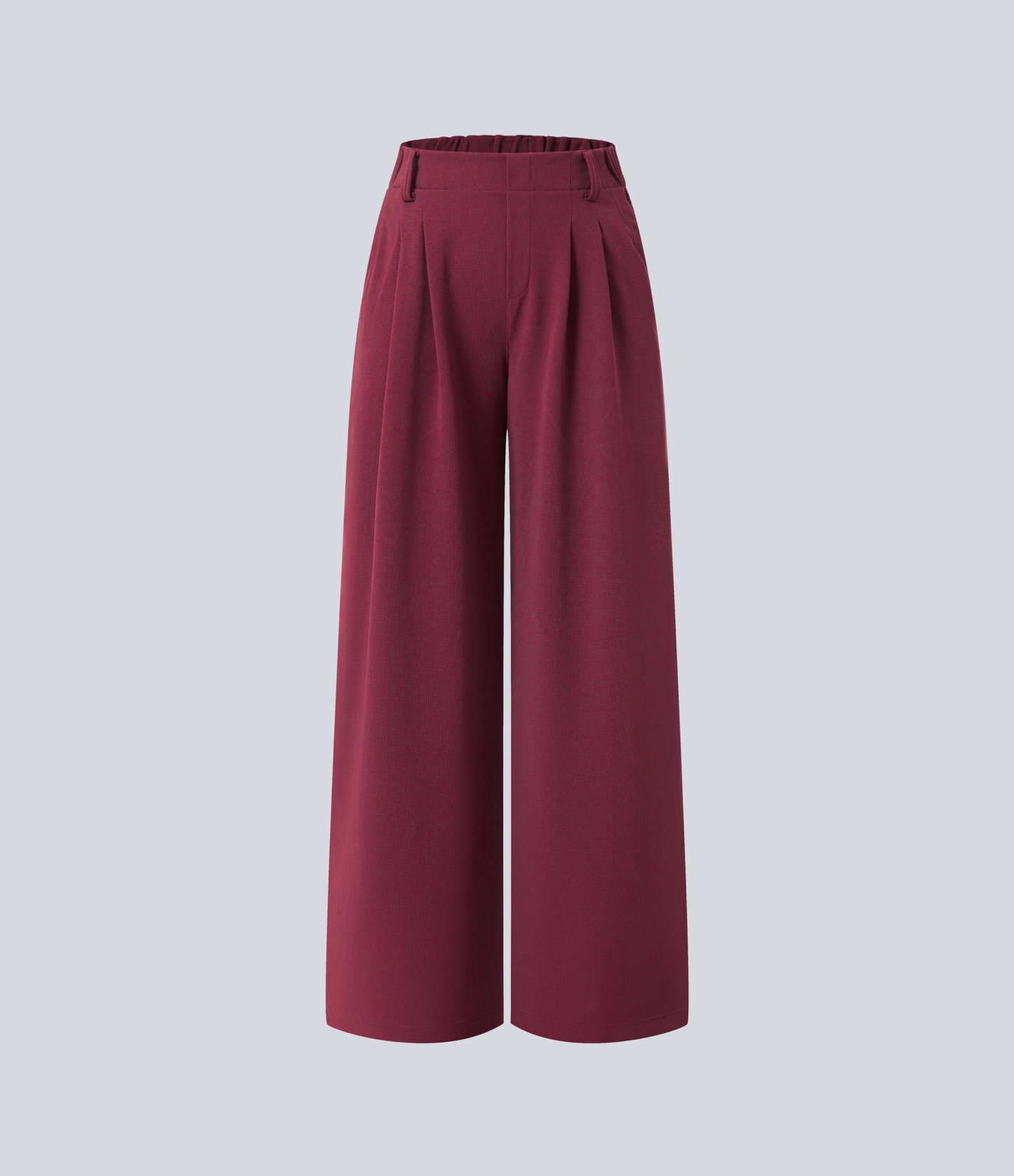 High Waisted Pocket Wide Leg Waffle Work Pants