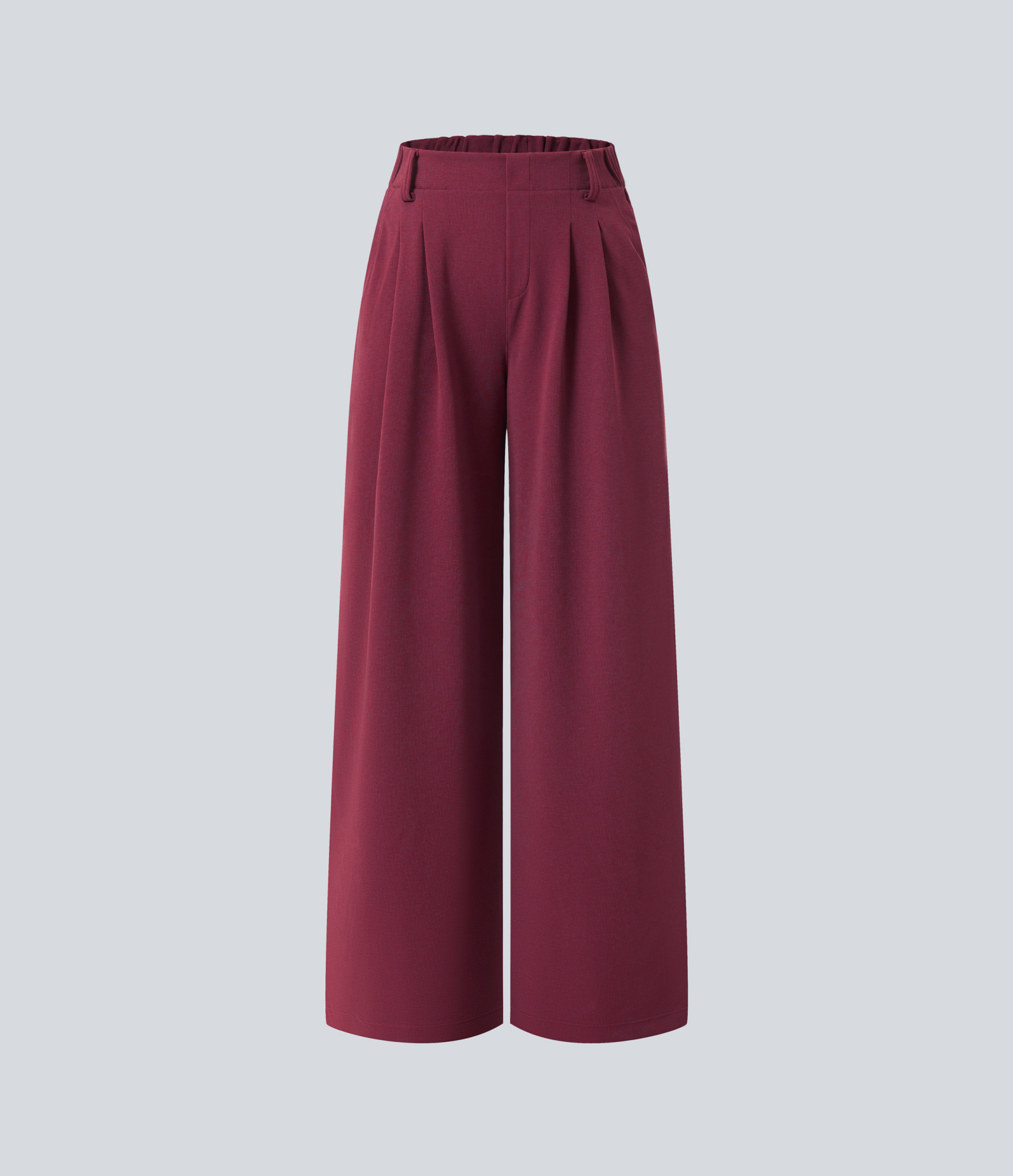 High Waisted Pocket Wide Leg Waffle Work Pants