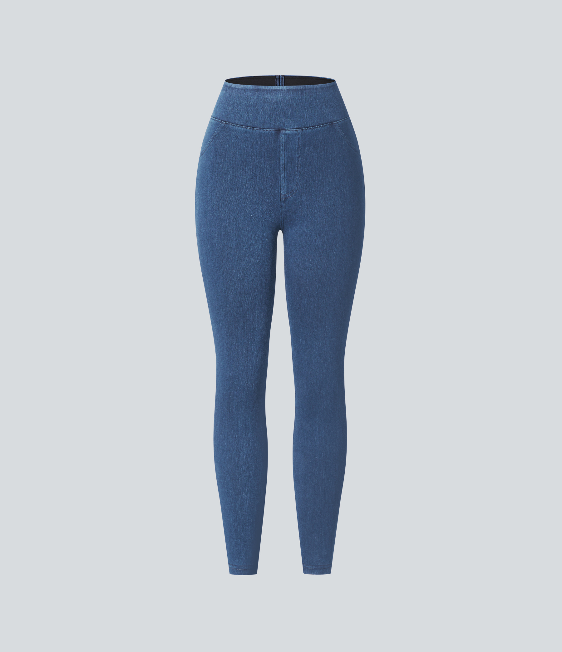 High Waisted Pocket Denim Casual Leggings