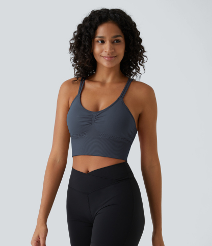 OneForm Seamless Flow Low Support Ruched Double Straps Sports Bra A-C Cups