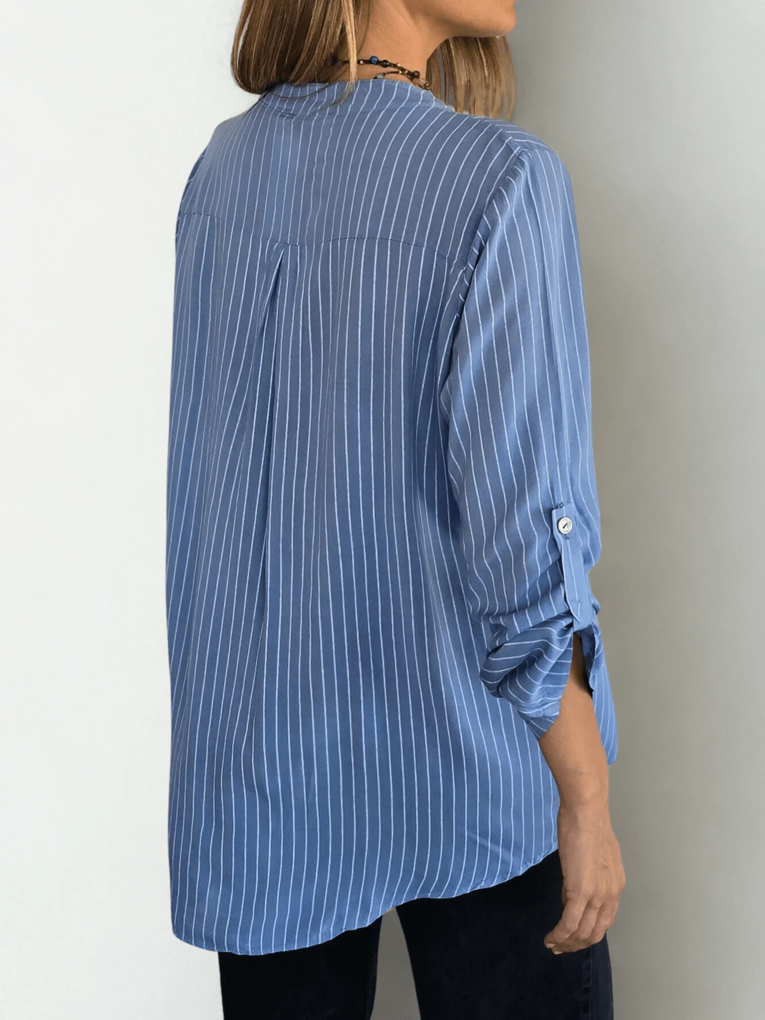 Women's Striped Shimmering Long-sleeved Shirt