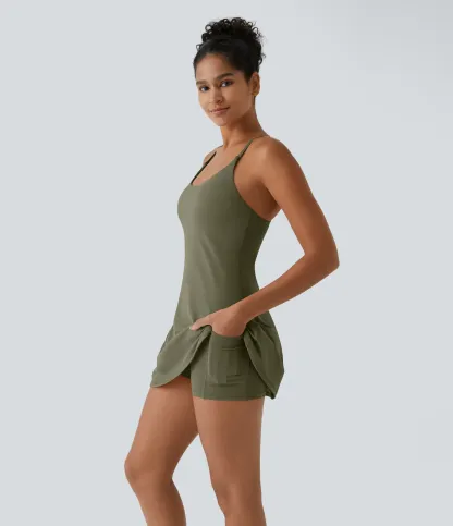 Open Back Plush Sports Dress-easy To Wear And Take Off Version