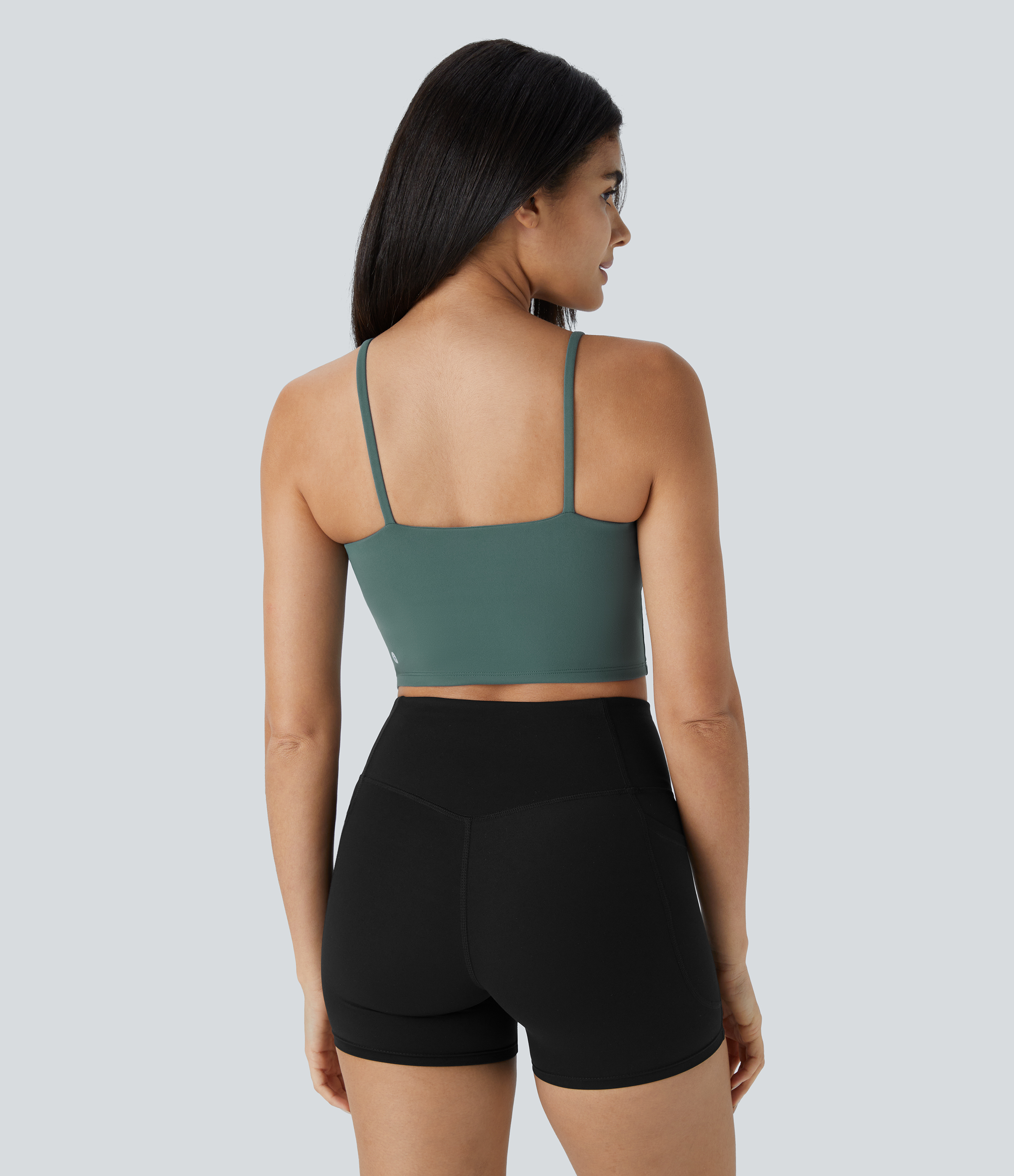 Basic Padded Workout Cropped Low Support Tank Top A-C Cups