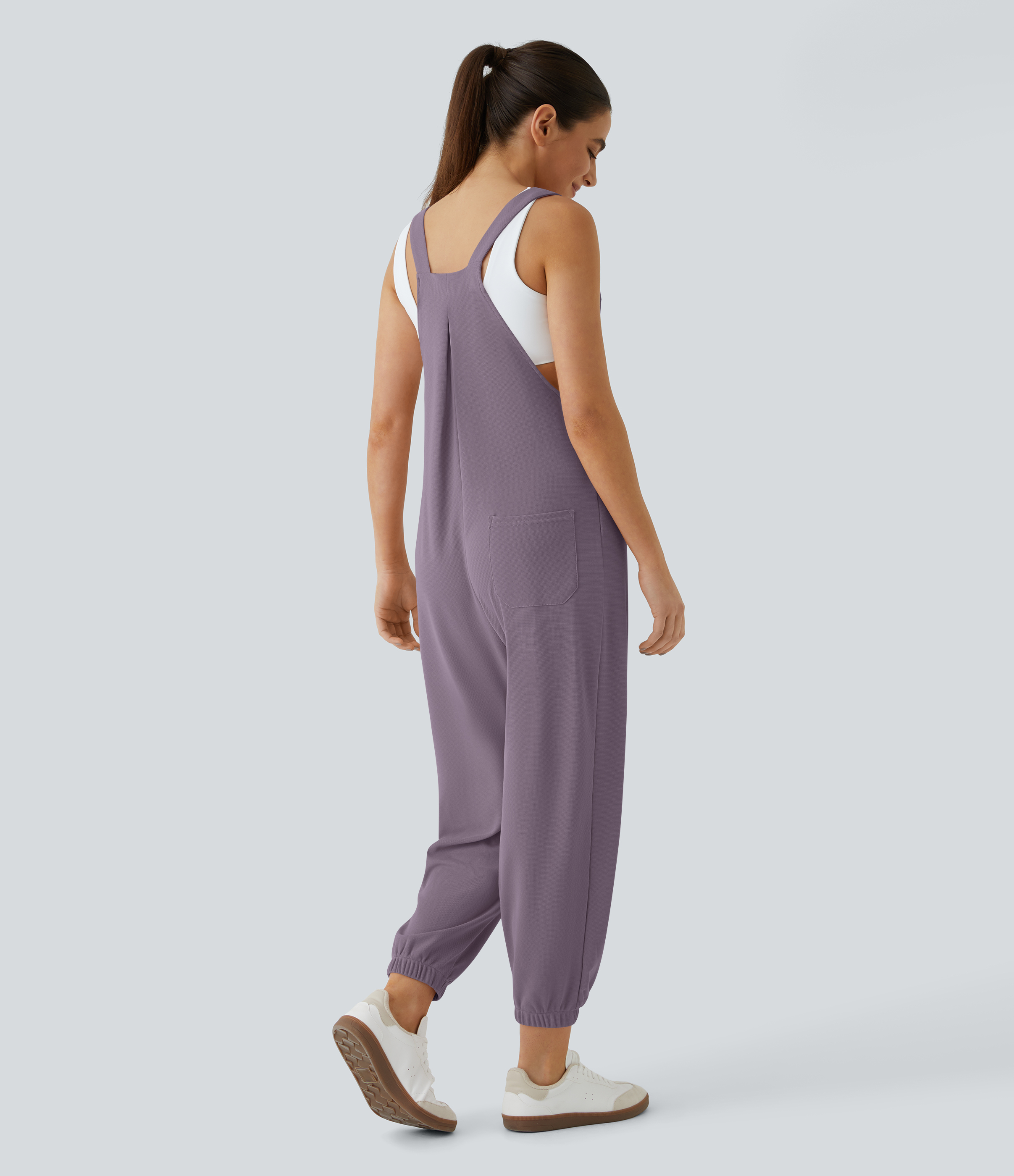 Pockets Waffle Casual Jogger Overalls