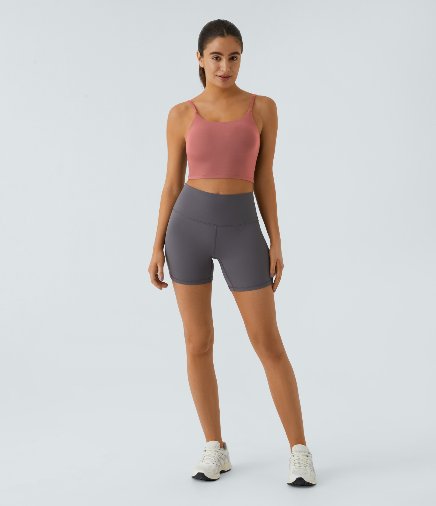 Basic Padded Workout Cropped Low Support Tank Top A-C Cups