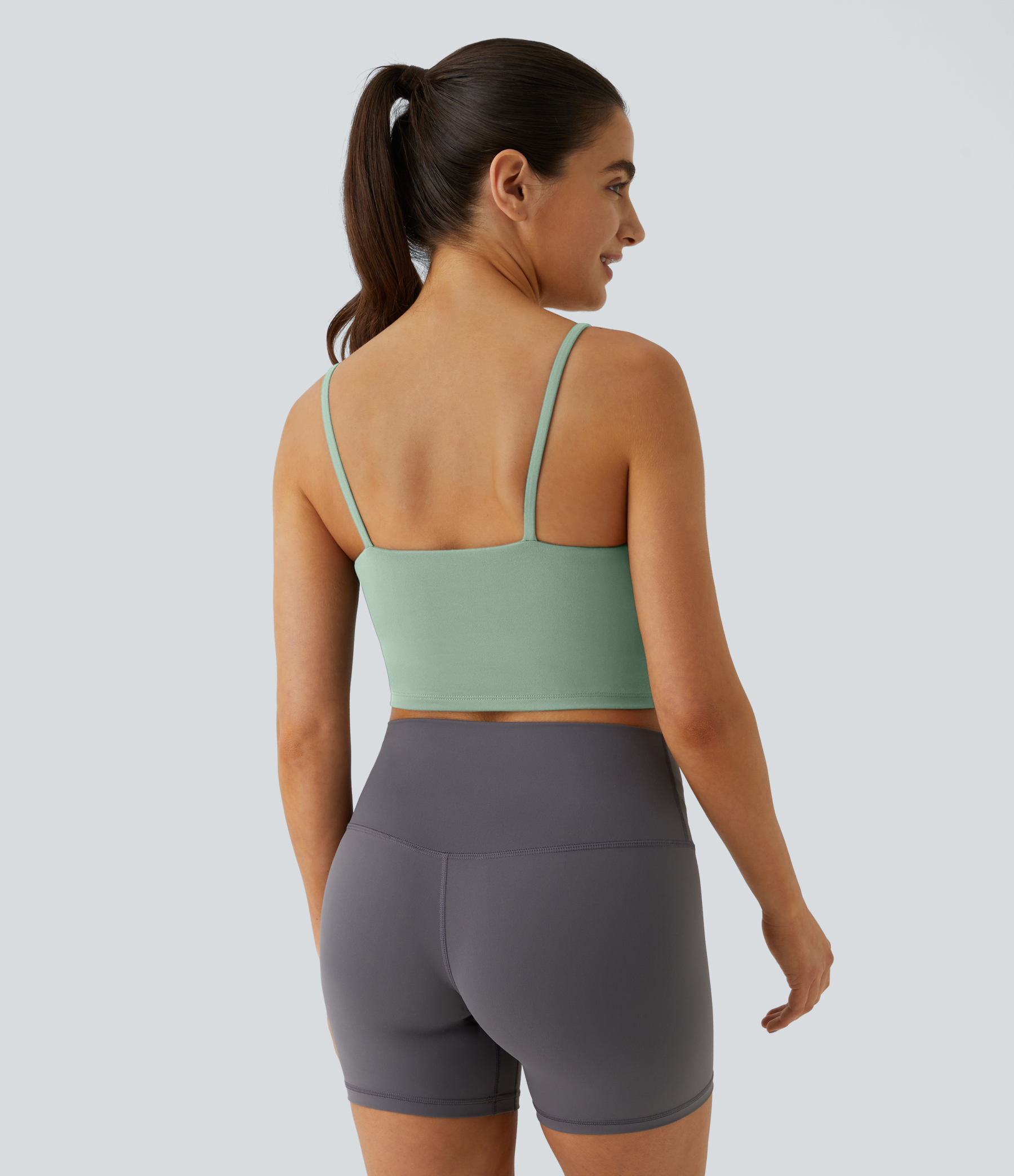 Basic Padded Workout Cropped Low Support Tank Top A-C Cups
