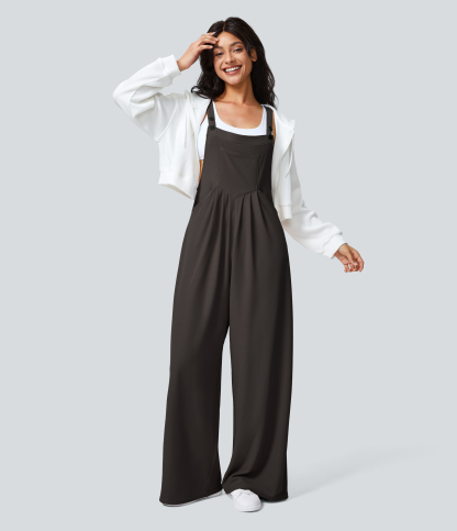 Pockets Waffle Casual Overalls