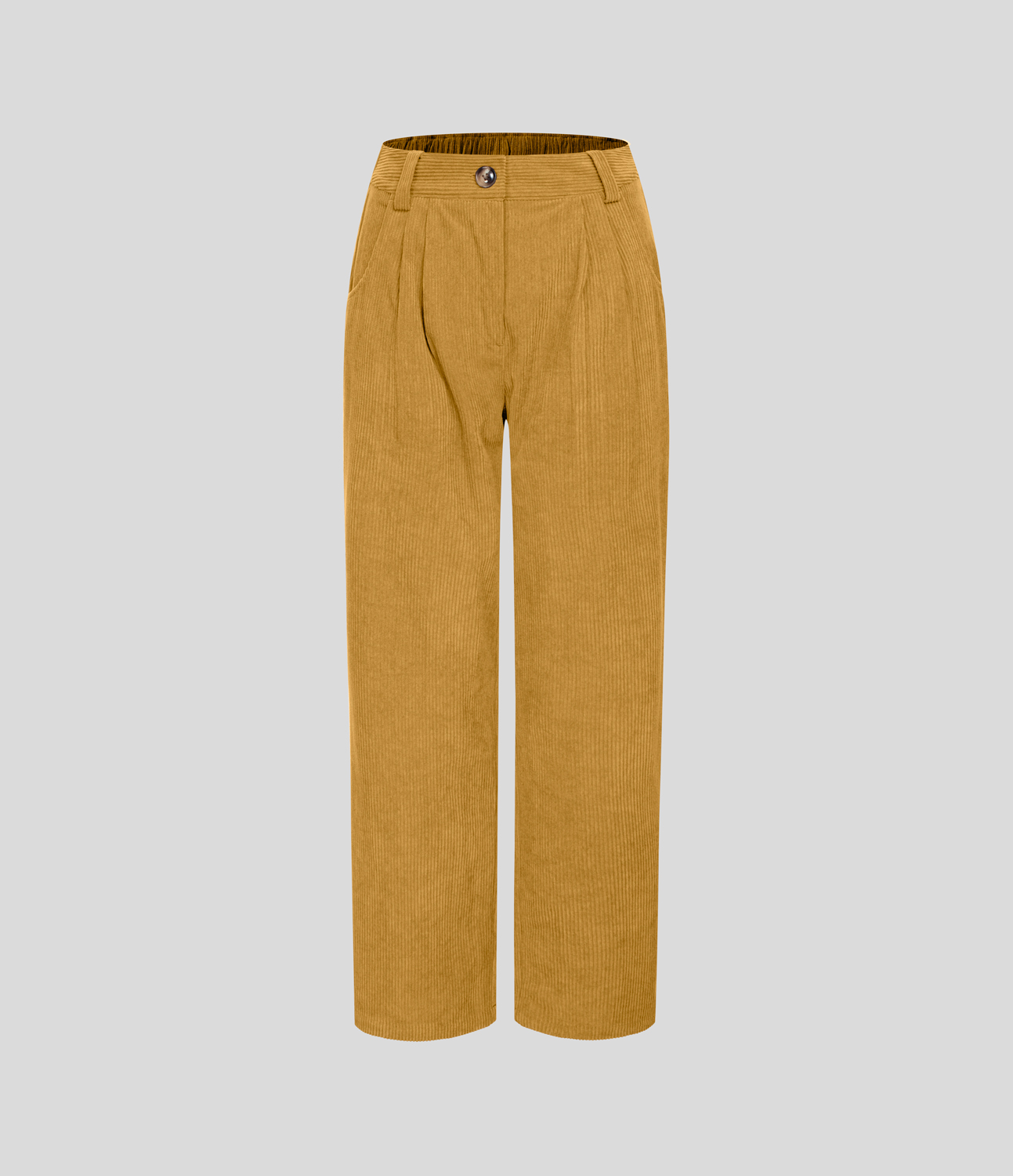 Mid Rise Zipper Pocket Corduroy Casual Pants