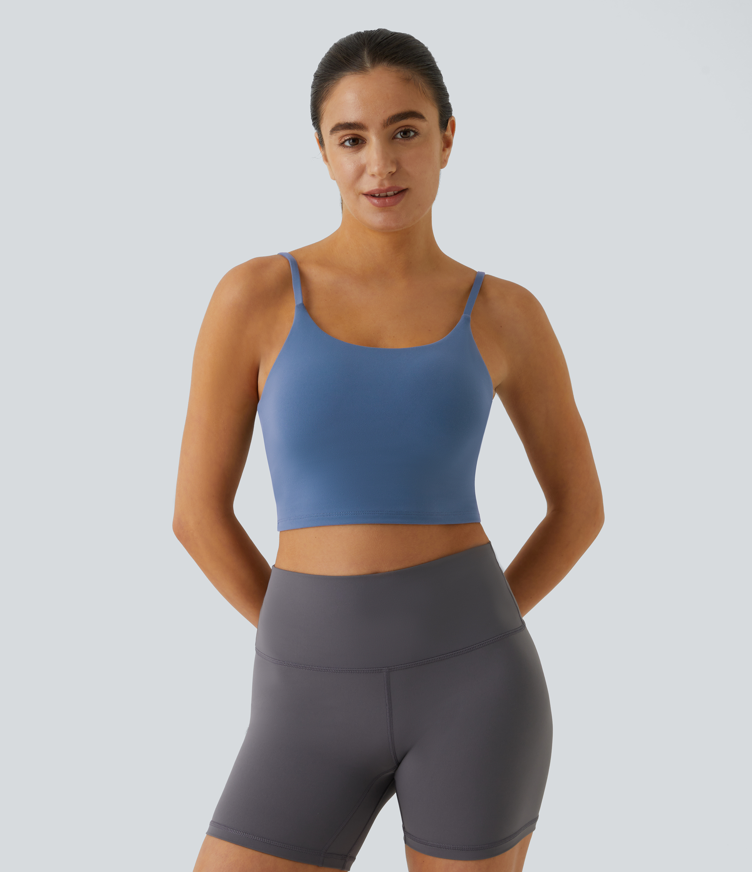 Basic Padded Workout Cropped Low Support Tank Top A-C Cups