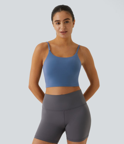 Basic Padded Workout Cropped Low Support Tank Top A-C Cups