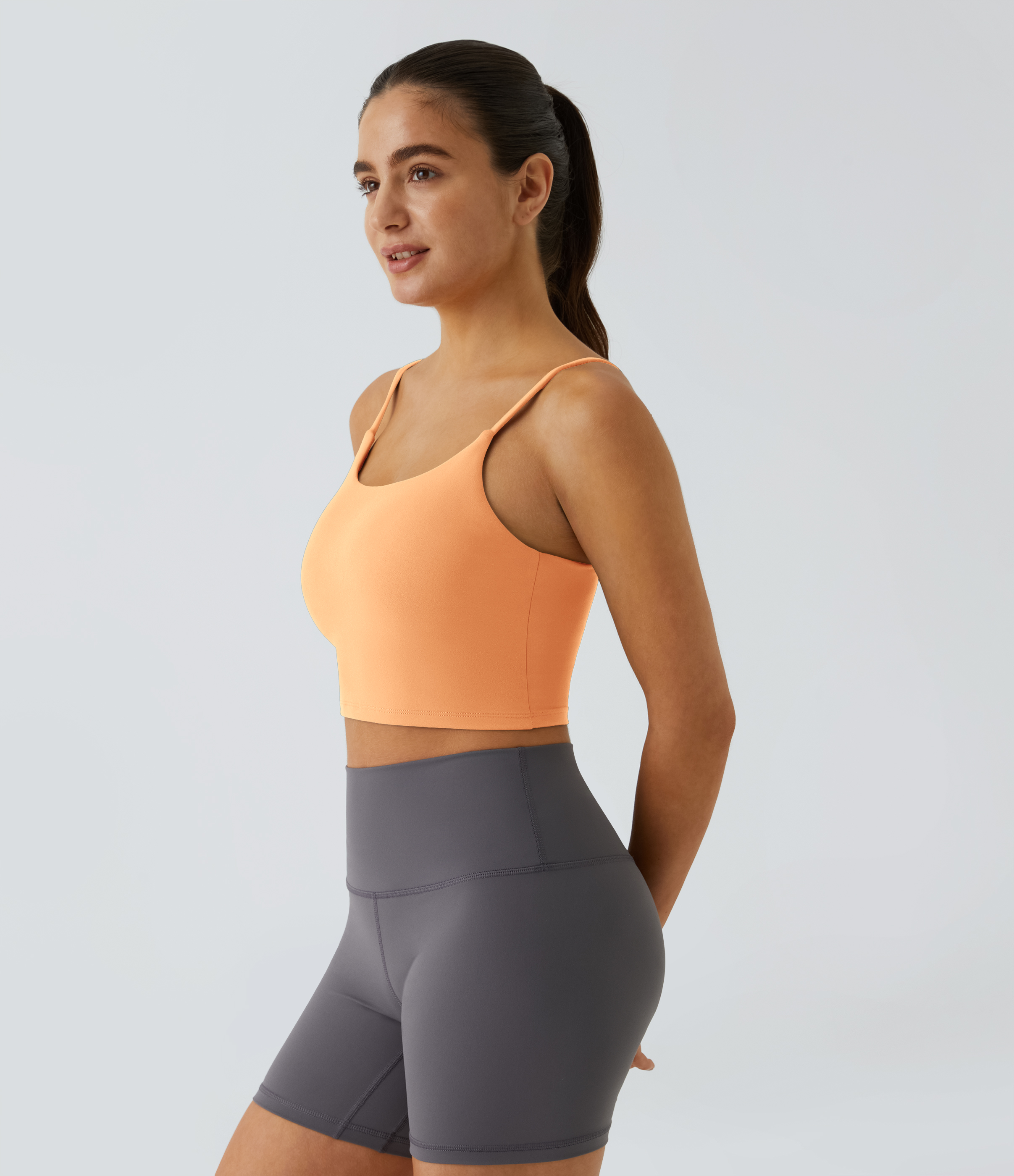 Basic Padded Workout Cropped Low Support Tank Top A-C Cups