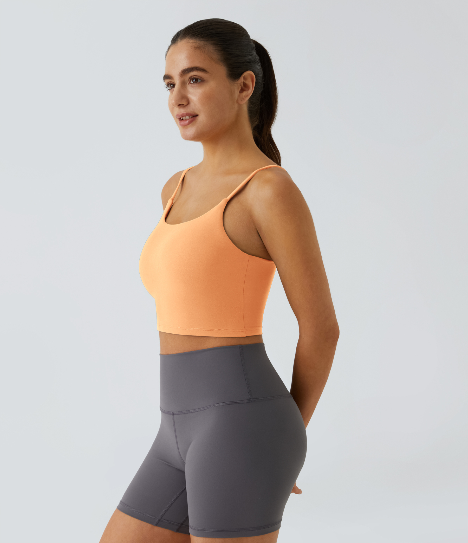 Basic Padded Workout Cropped Low Support Tank Top A-C Cups