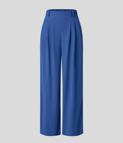 High Waisted Pocket Wide Leg Waffle Work Pants