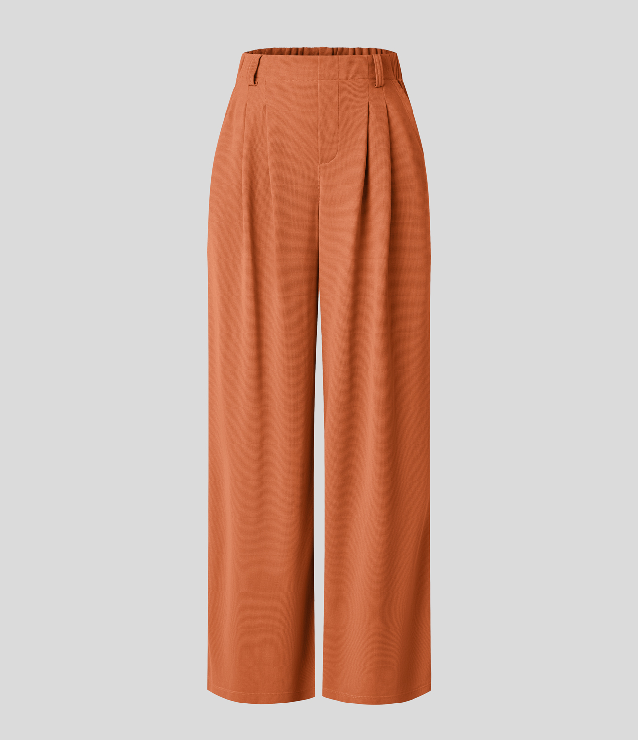 High Waisted Pocket Wide Leg Waffle Work Pants