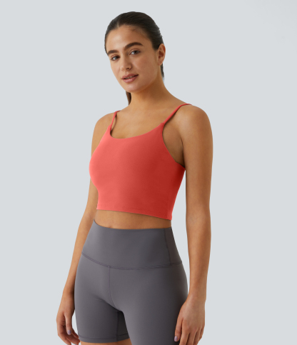 Basic Padded Workout Cropped Low Support Tank Top A-C Cups