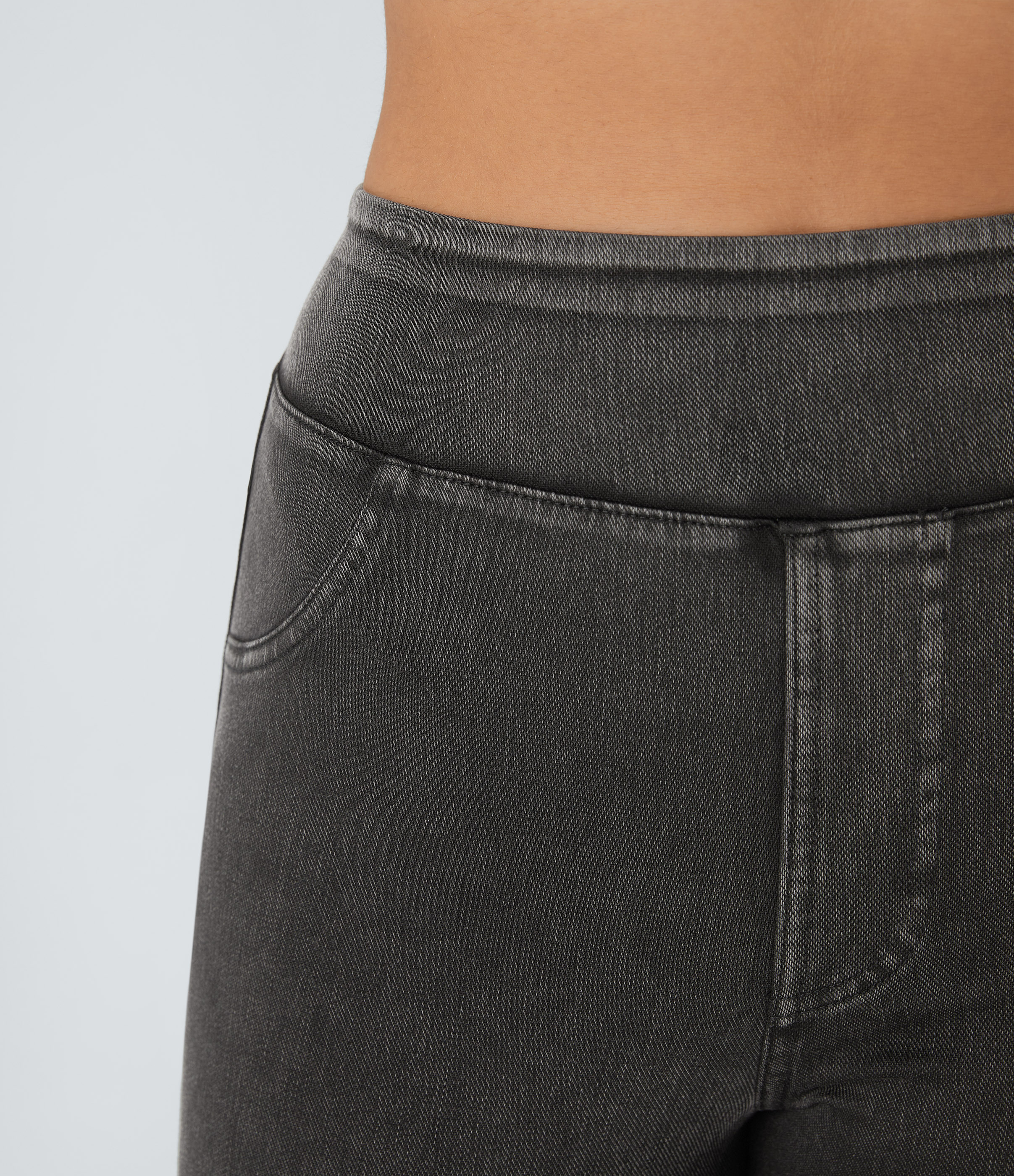 High Waisted Pocket Denim Casual Leggings