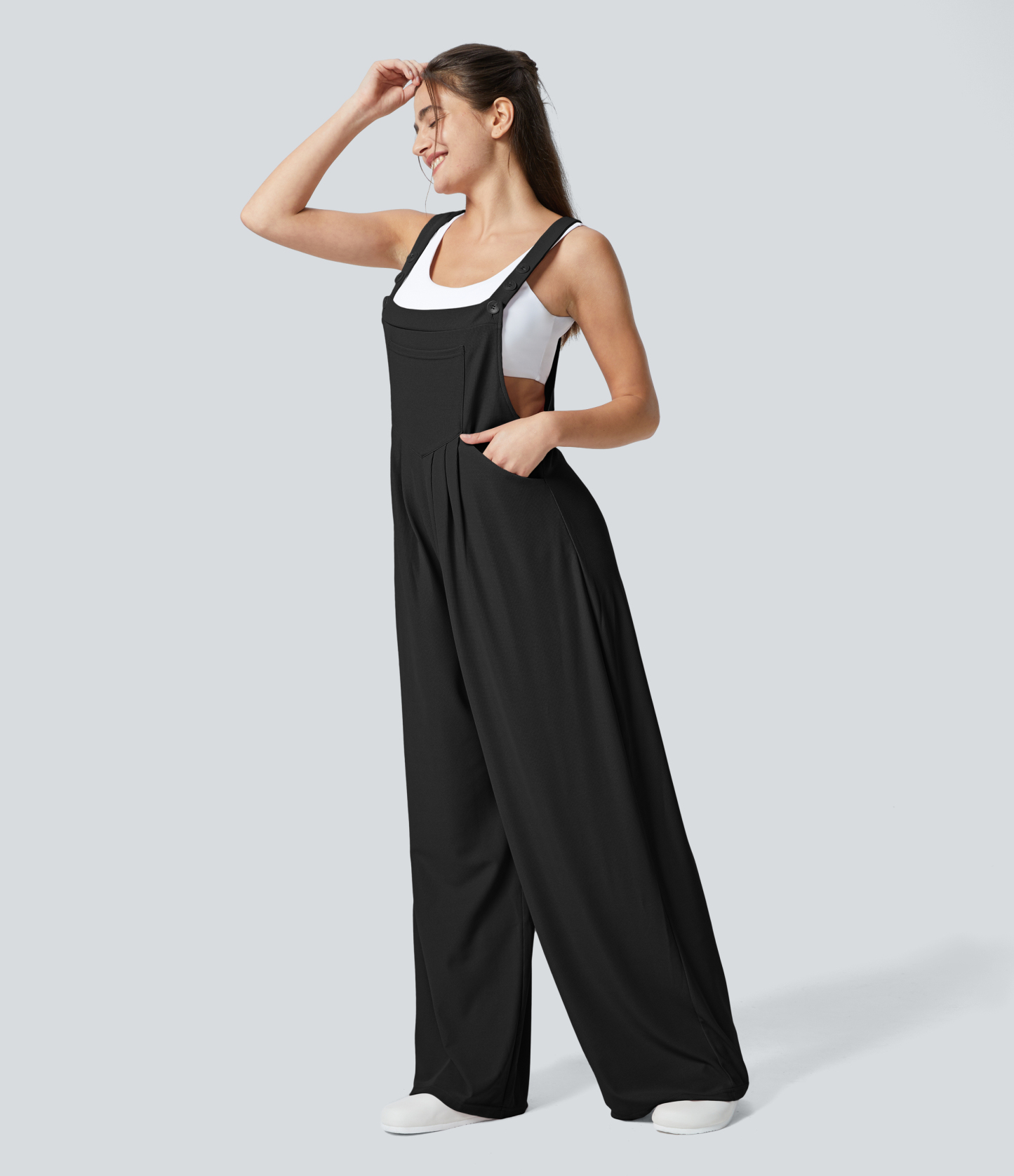 Pockets Waffle Casual Overalls