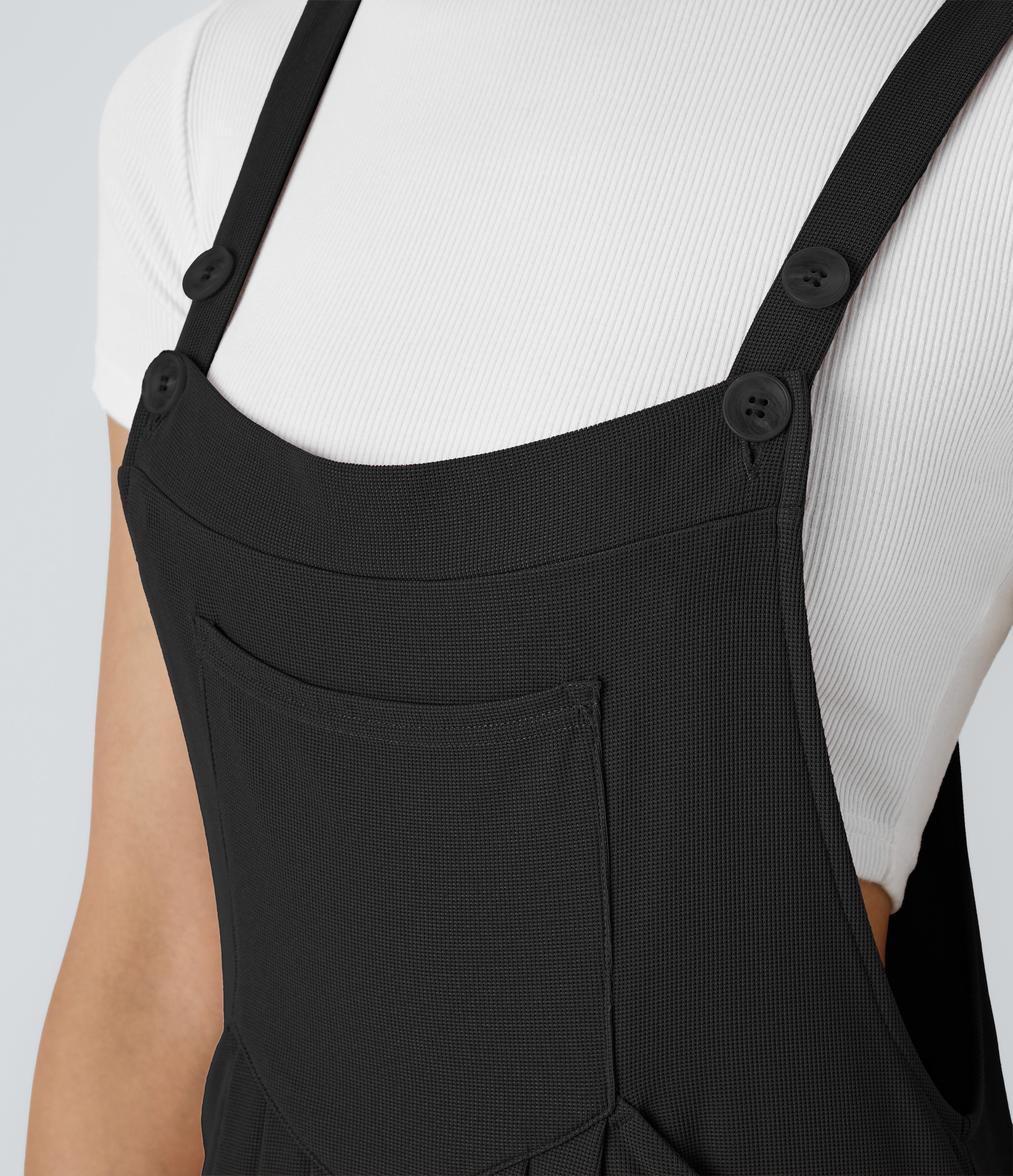 Pockets Waffle Casual Overalls