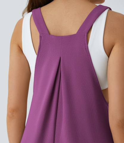 Pockets Waffle Casual Jogger Overalls