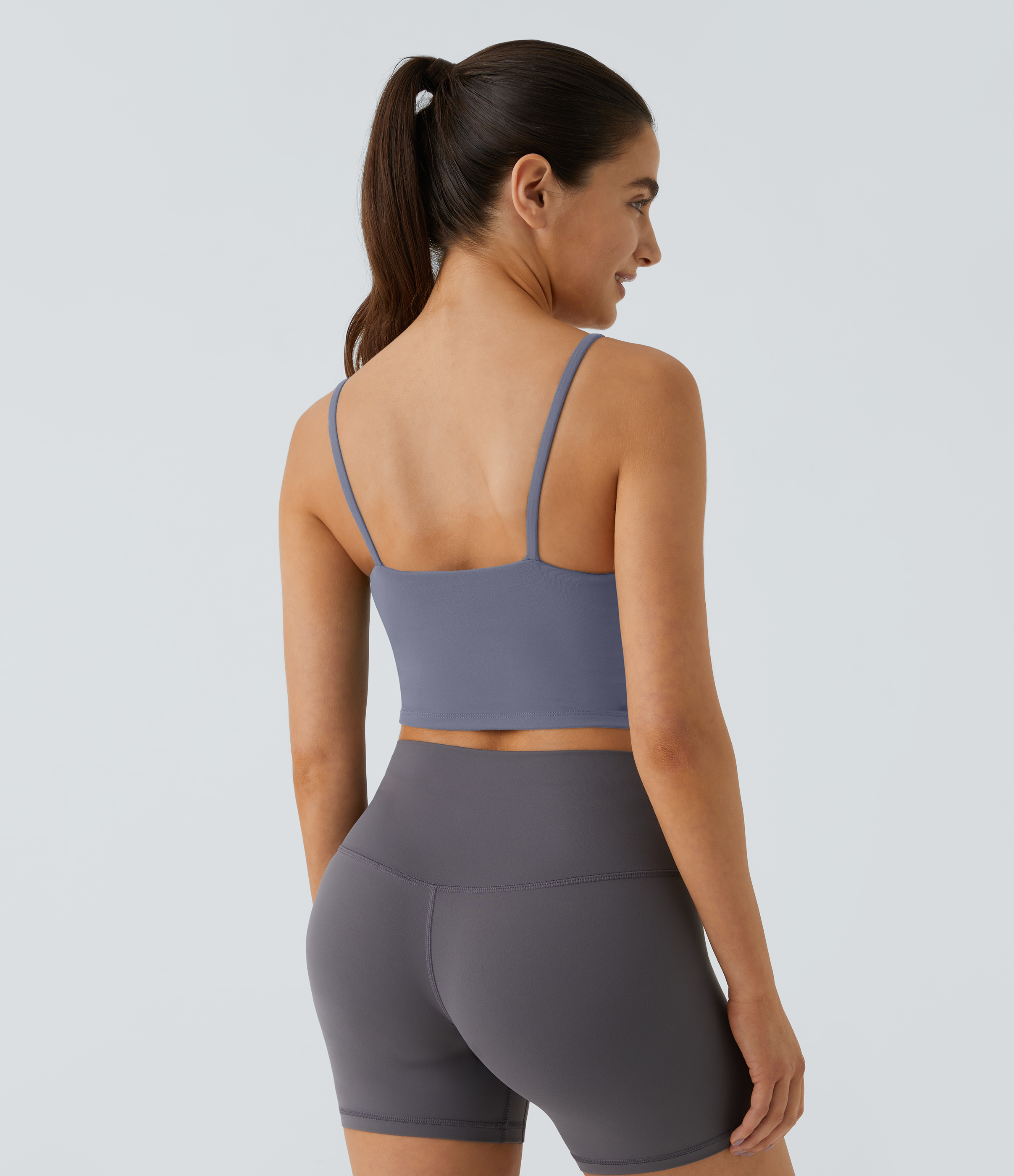 Basic Padded Workout Cropped Low Support Tank Top A-C Cups