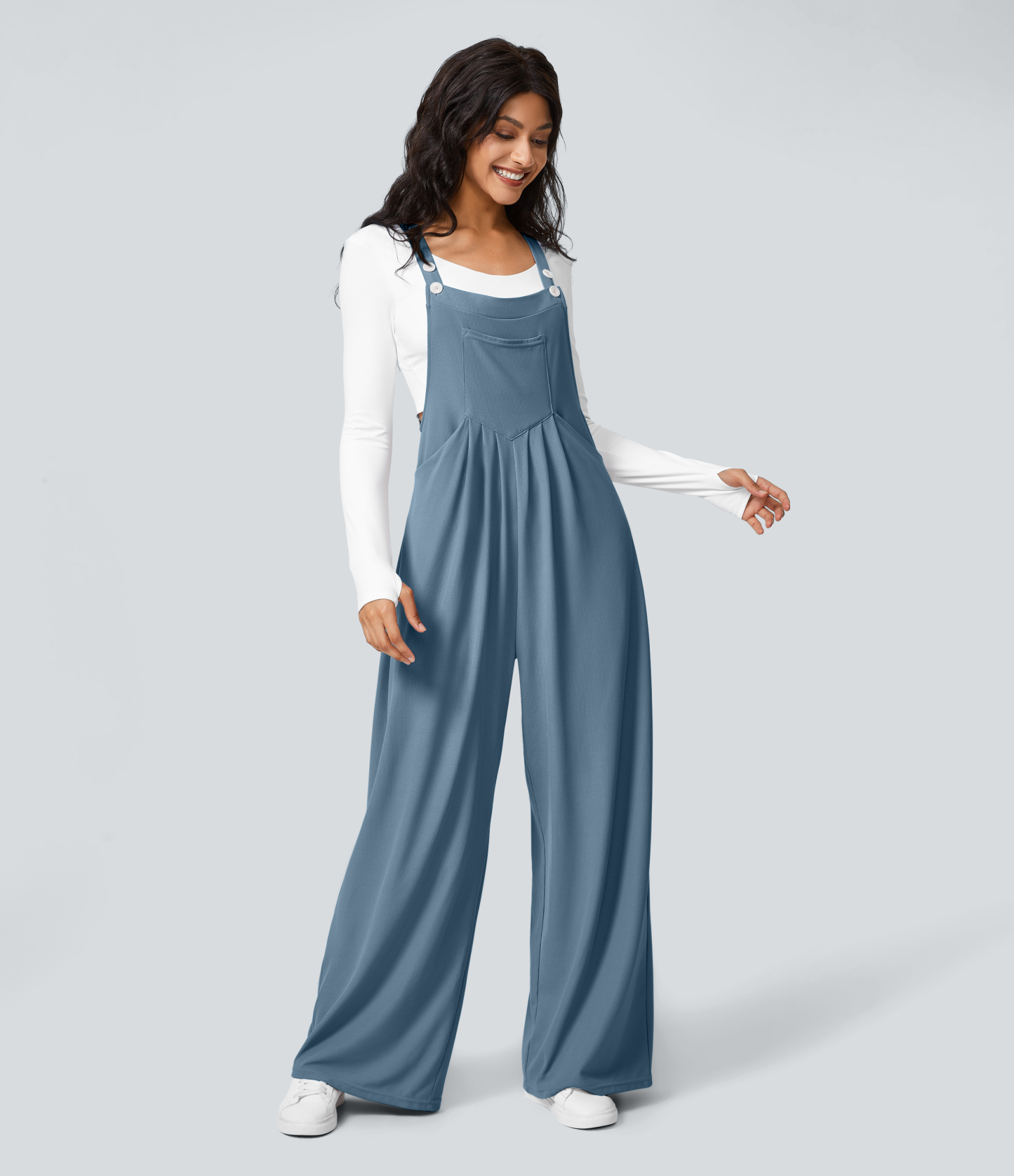 Pockets Waffle Casual Overalls