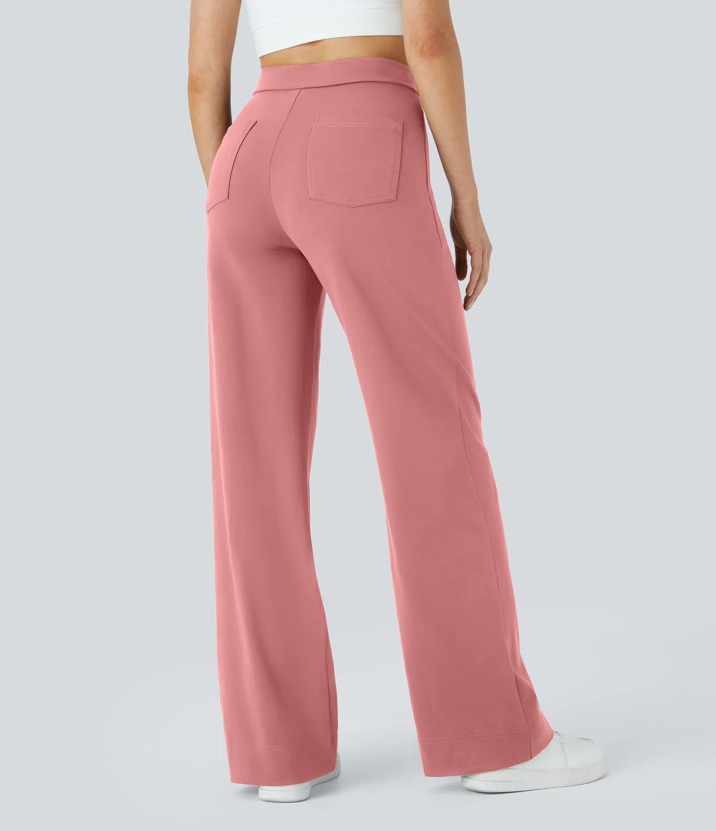 DayStretch High Waisted Pockets Straight Leg Casual Pants